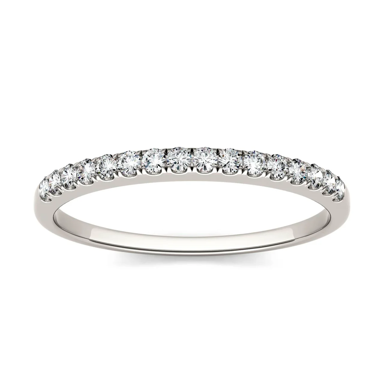 0.16 CTW DEW Round Moissanite Classic Band in 14K White Gold