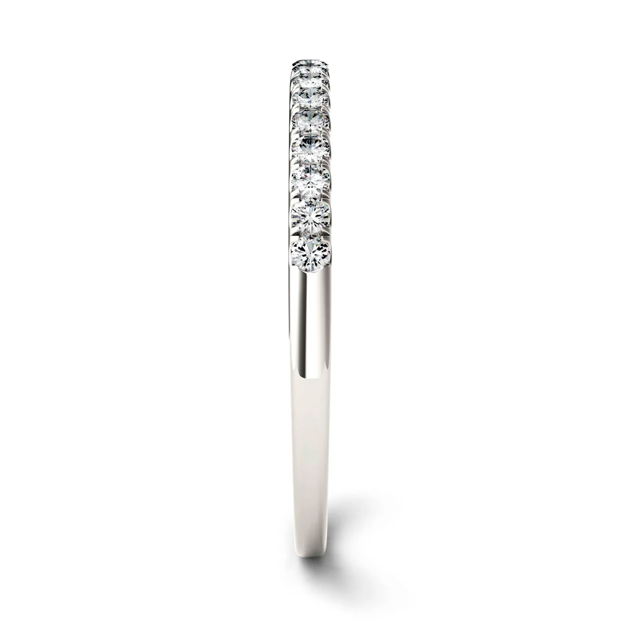 0.16 CTW DEW Round Moissanite Classic Band in 14K White Gold - Image 5