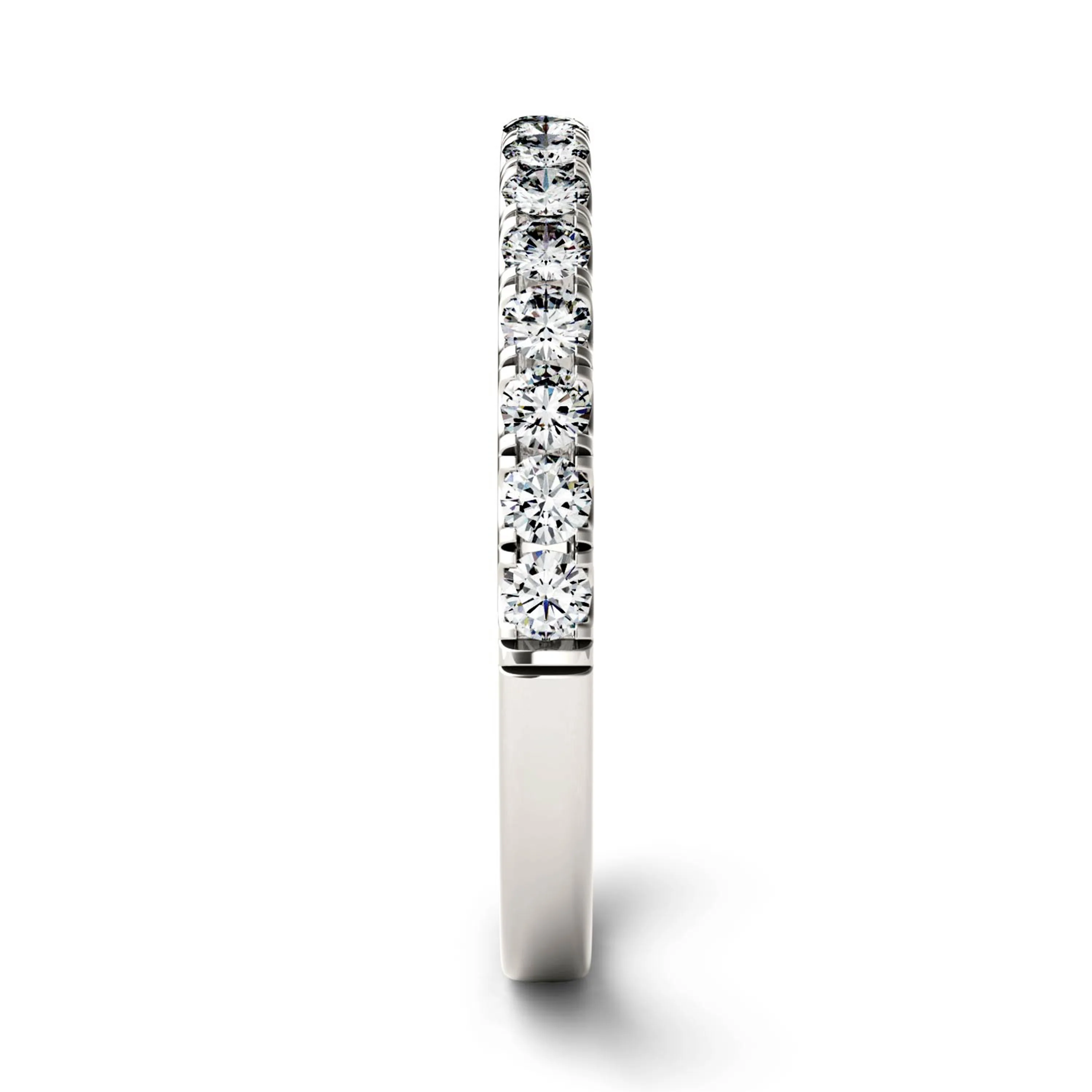 0.38 CTW DEW Round Moissanite Shared Prong Wedding Band in Platinum - Image 5