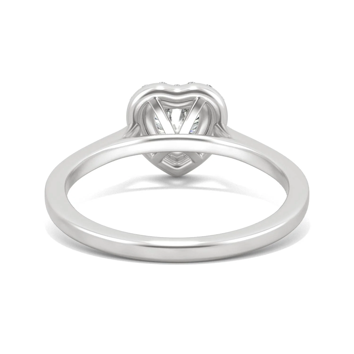 0.89 CTW DEW Heart Moissanite Halo Engagement Ring in 14K White Gold - Image 6