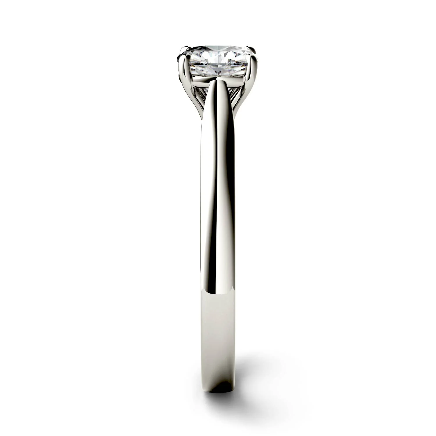 1.10 CTW DEW Cushion Moissanite Solitaire Cathedral Engagement Ring in 14K White Gold - Image 5