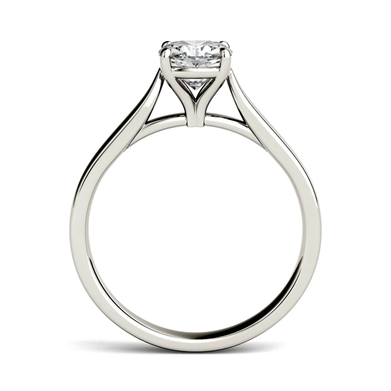 1.10 CTW DEW Cushion Moissanite Solitaire Engagement Ring in 14K White Gold - Image 3