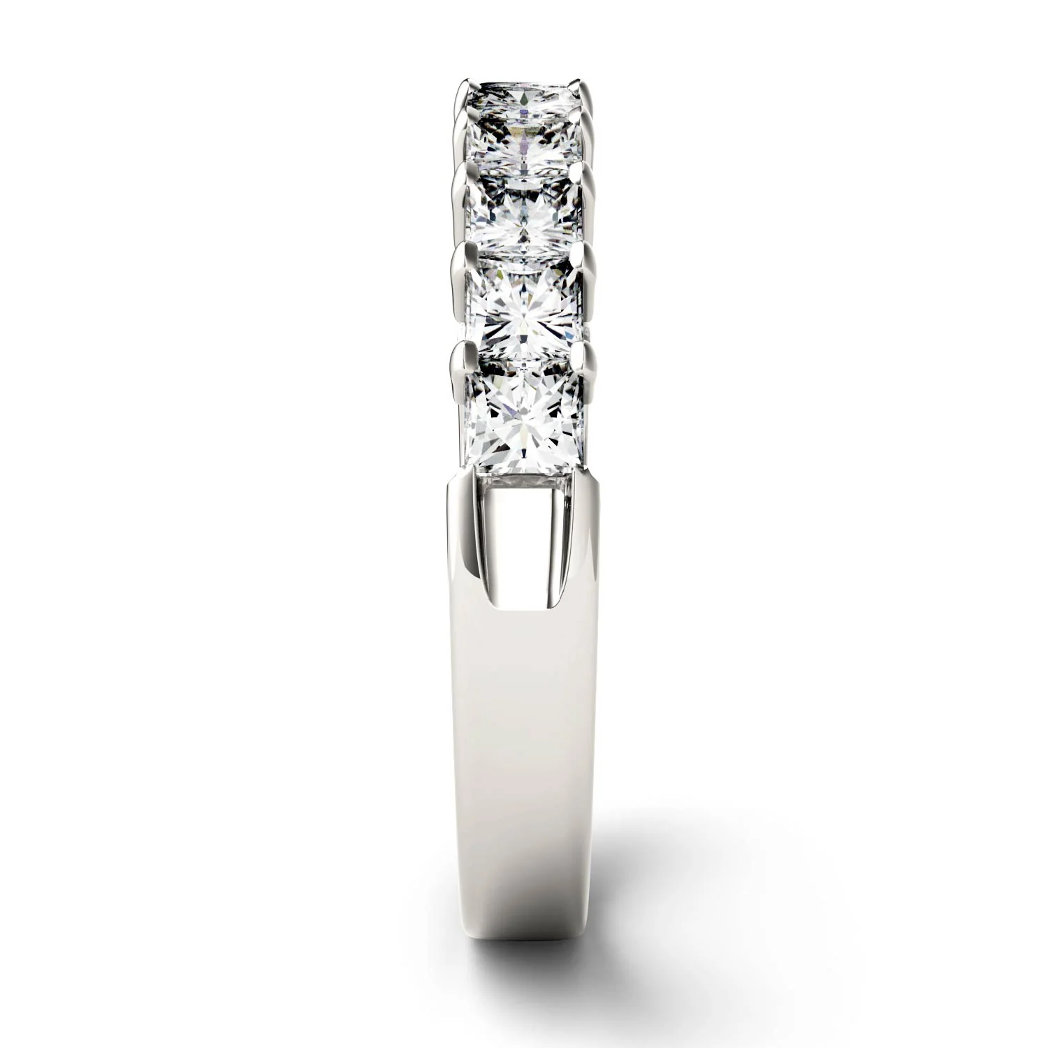 1.80 CTW DEW Princess Moissanite Shared Prong Anniversary Band in 14K White Gold - Image 5