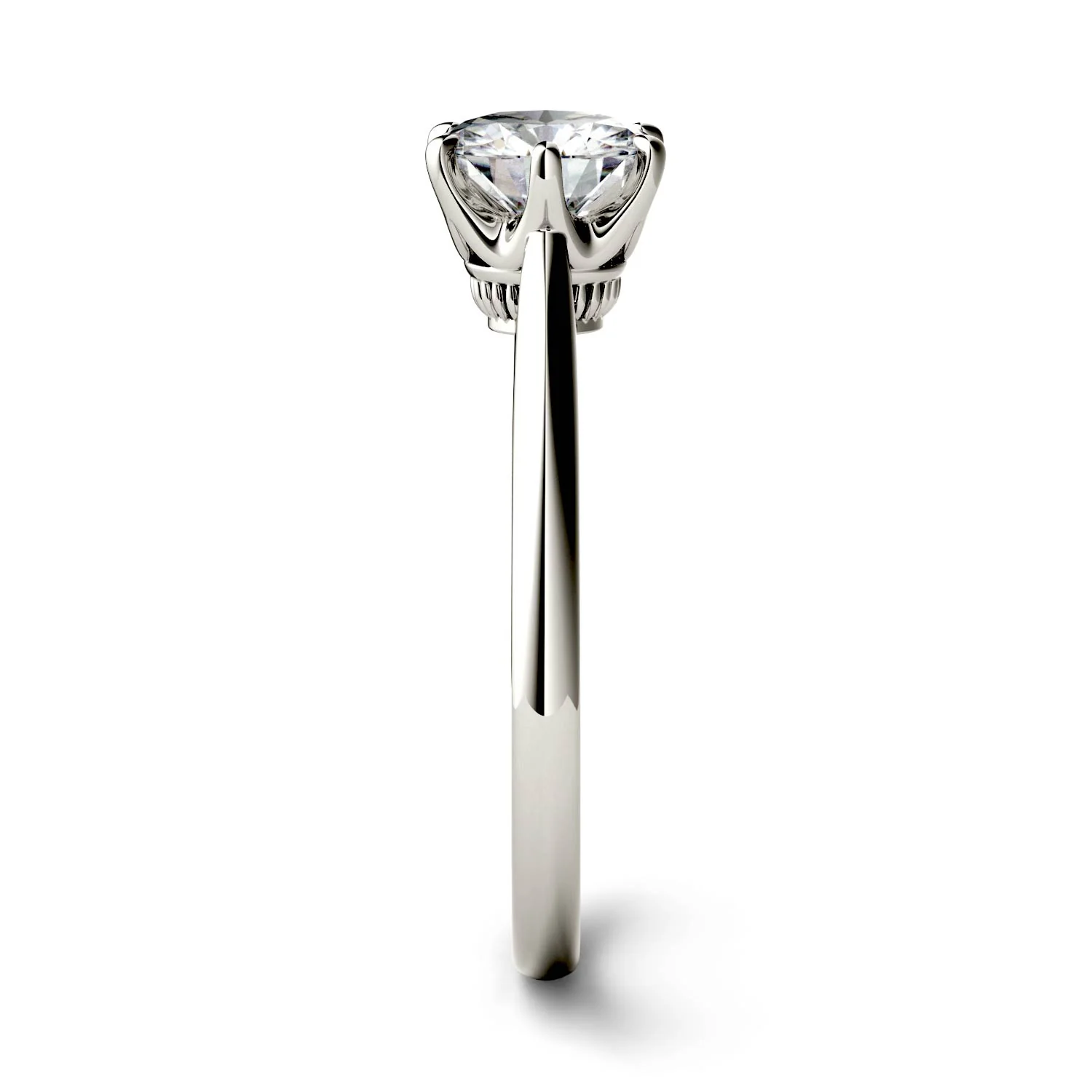 1.90 CTW DEW Round Moissanite Six Prong Solitaire Engagement Ring in 14K White Gold - Image 5