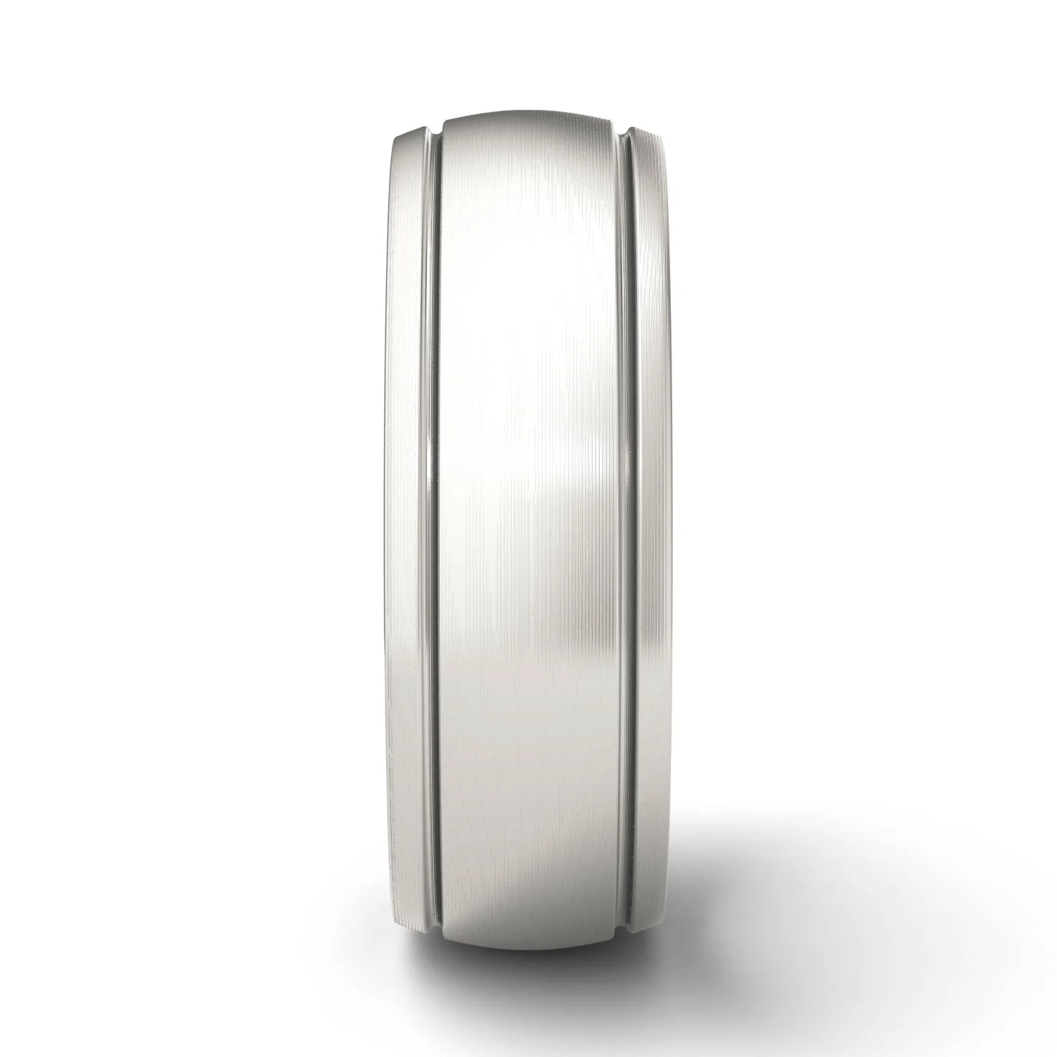 Dome Center with Step Edges 8.0mm Men's Wedding Band in Two-Tone Titanium - Image 5