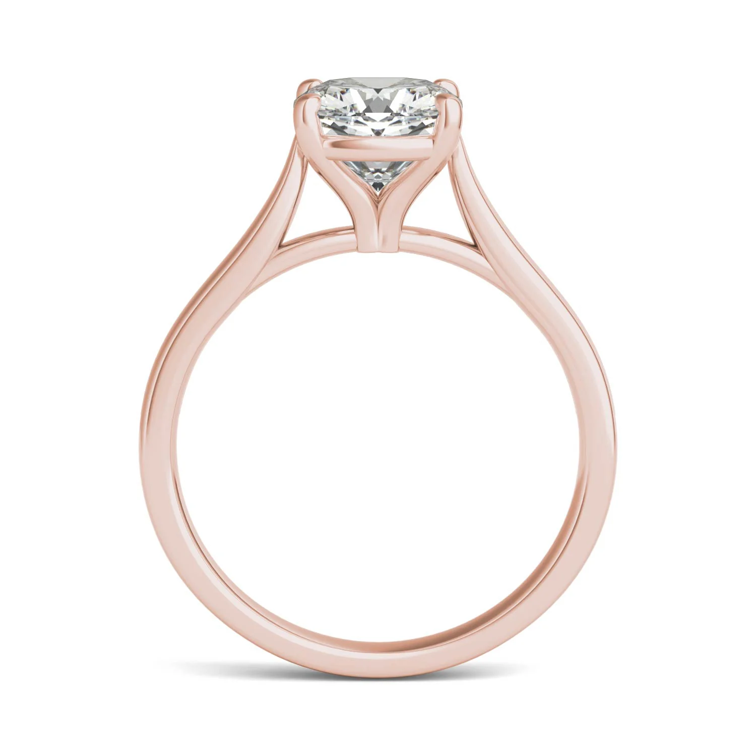 2.00 CTW DEW Cushion Moissanite Solitaire Engagement Ring in 14K Rose Gold - Image 3