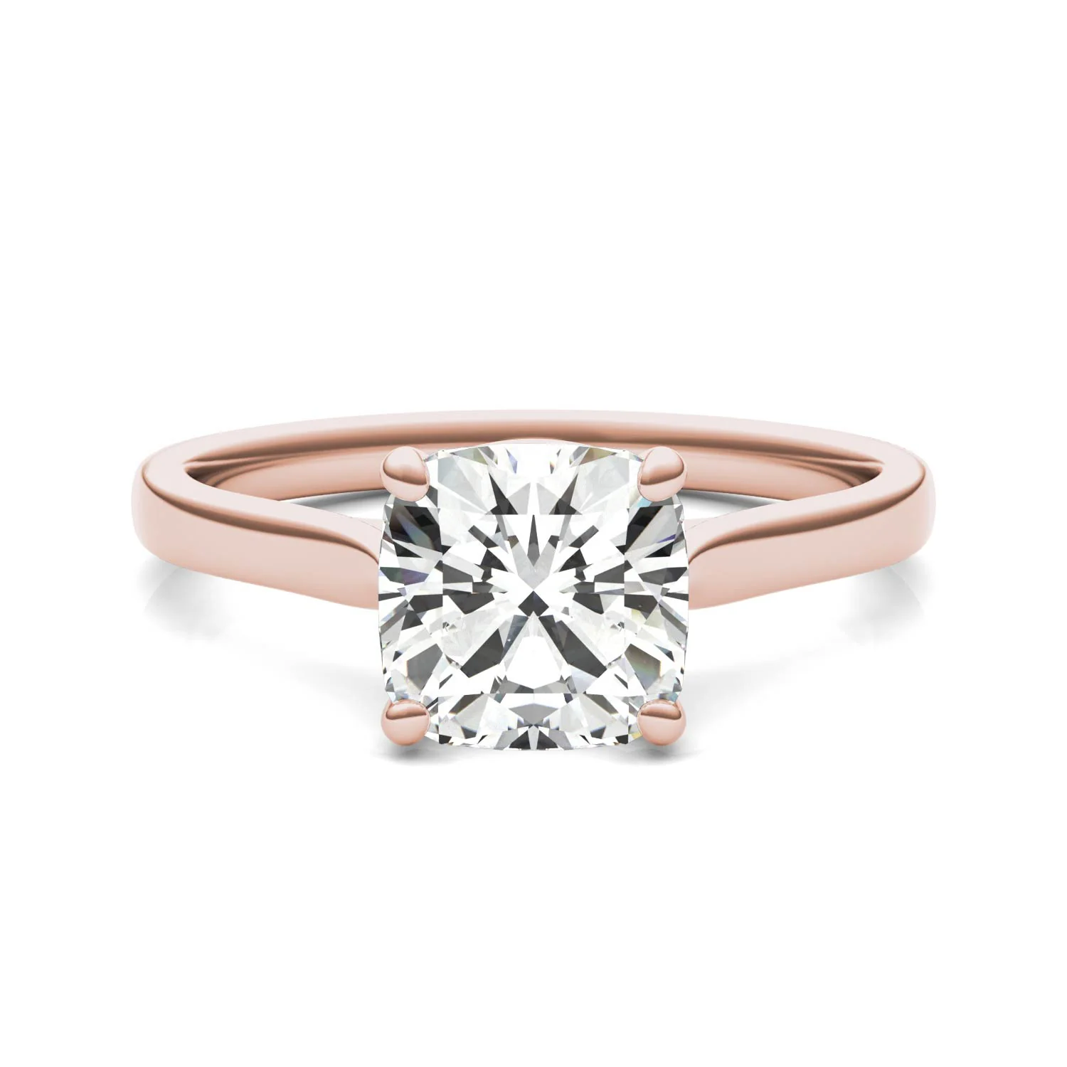 2.00 CTW DEW Cushion Moissanite Solitaire Engagement Ring in 14K Rose Gold - Image 4