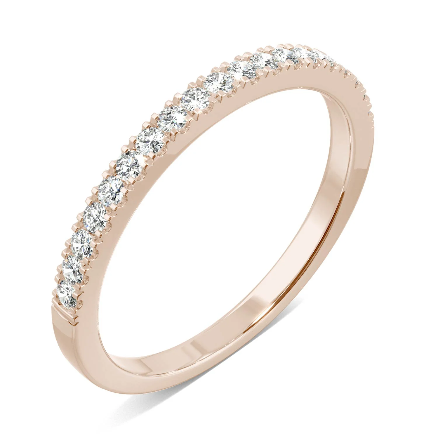 0.29 CTW DEW Round Moissanite Anniversary Band in 14K Rose Gold - Image 2