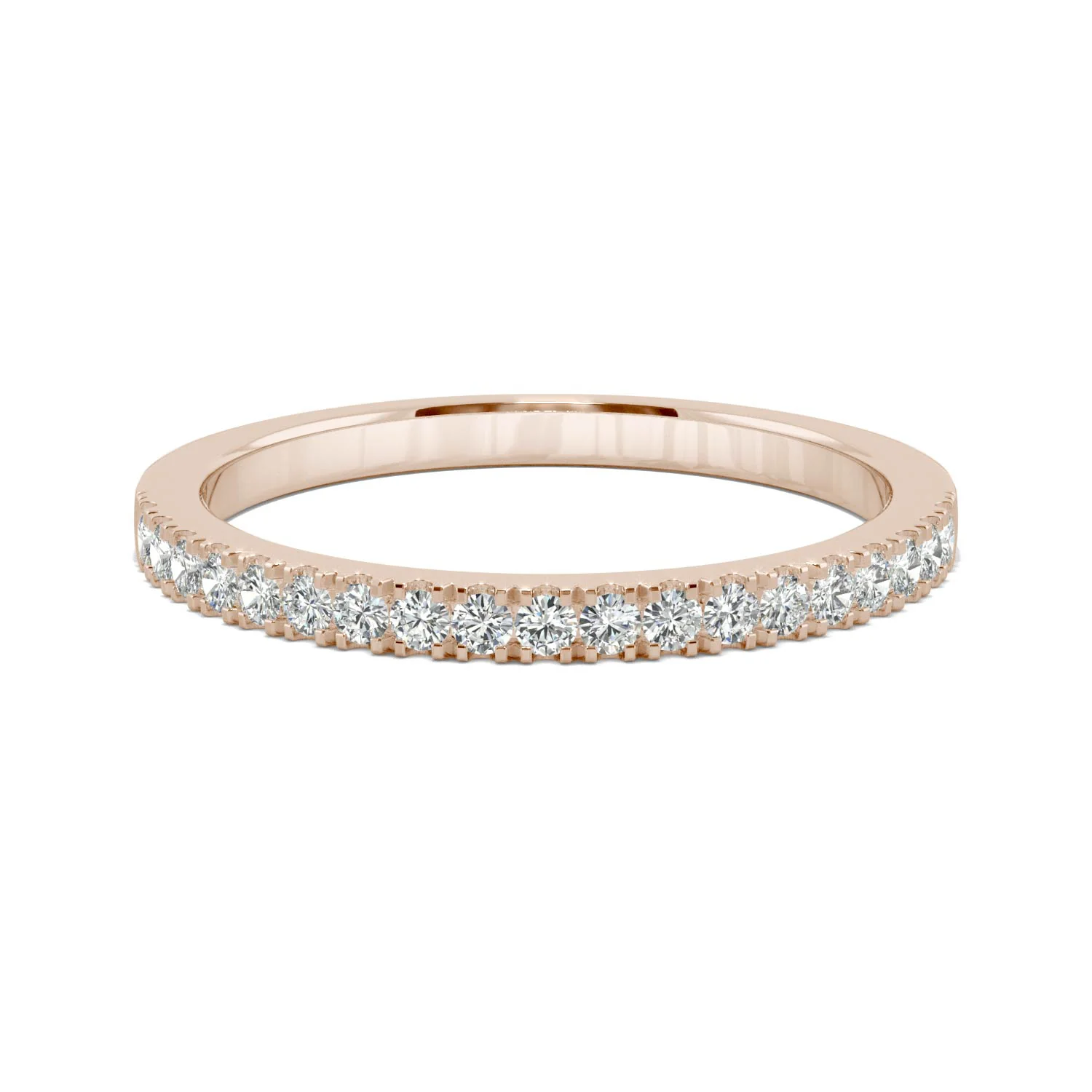 0.29 CTW DEW Round Moissanite Anniversary Band in 14K Rose Gold - Image 4