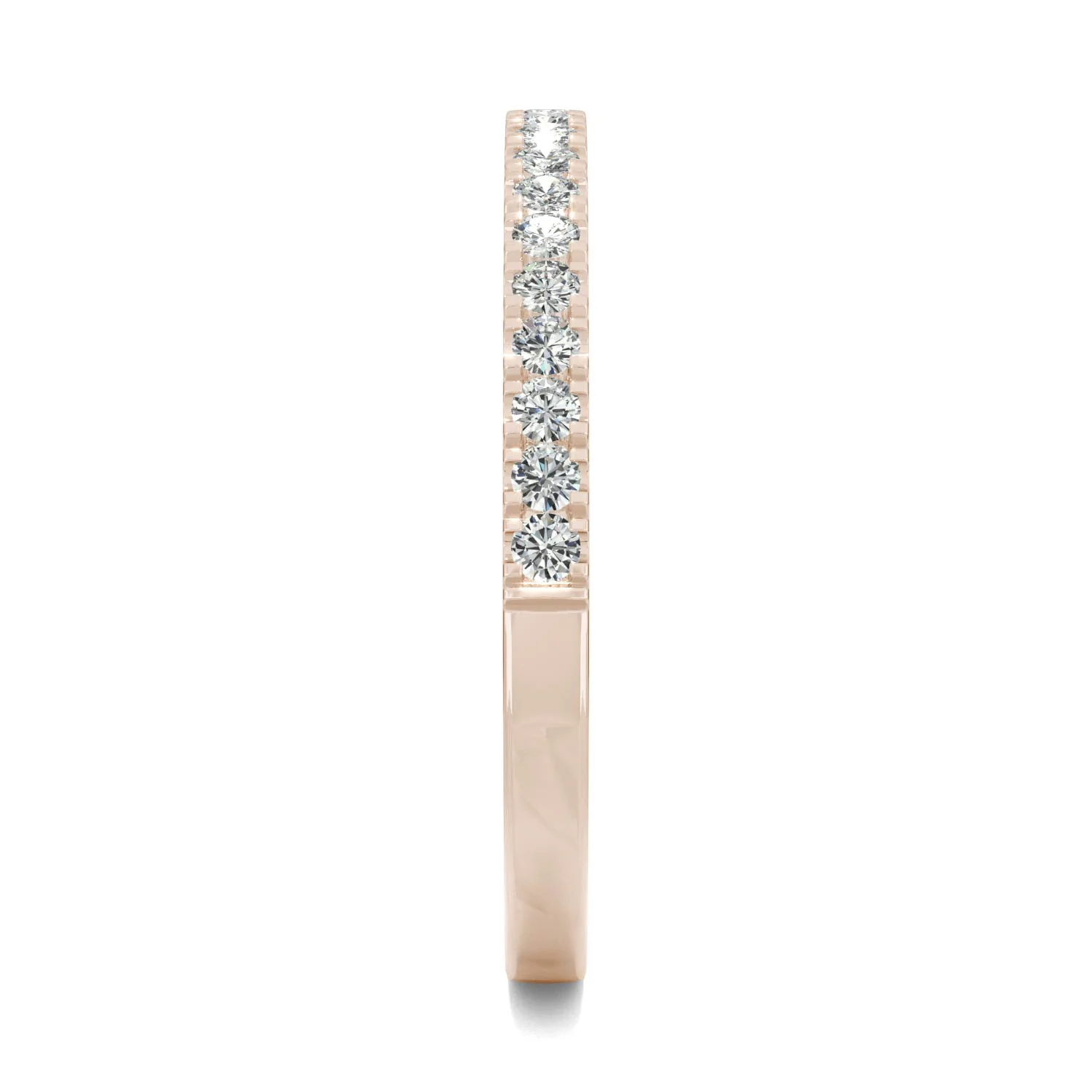 0.29 CTW DEW Round Moissanite Anniversary Band in 14K Rose Gold - Image 5