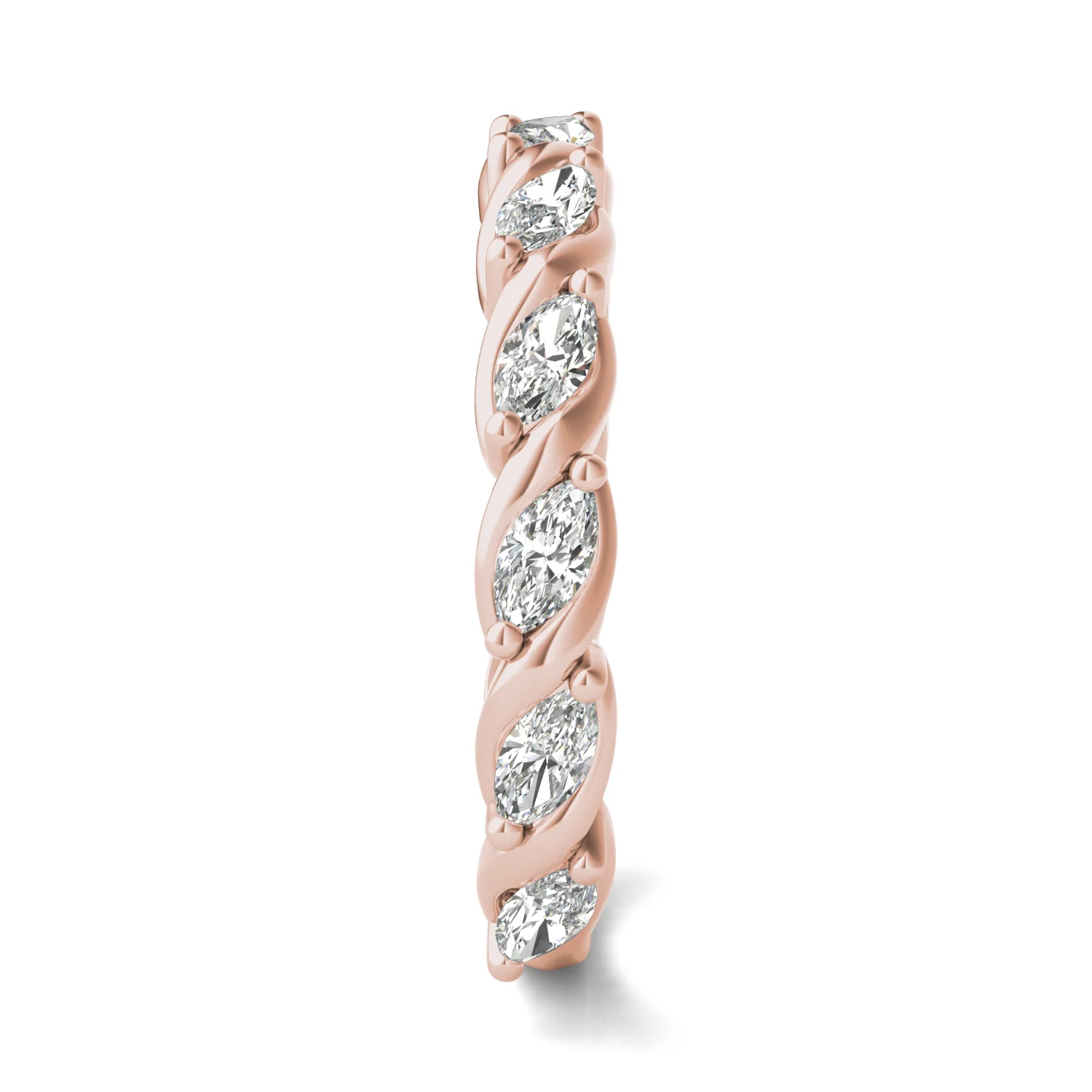 0.77 CTW DEW Marquise Moissanite Anniversary Band in 14K Rose Gold - Image 5