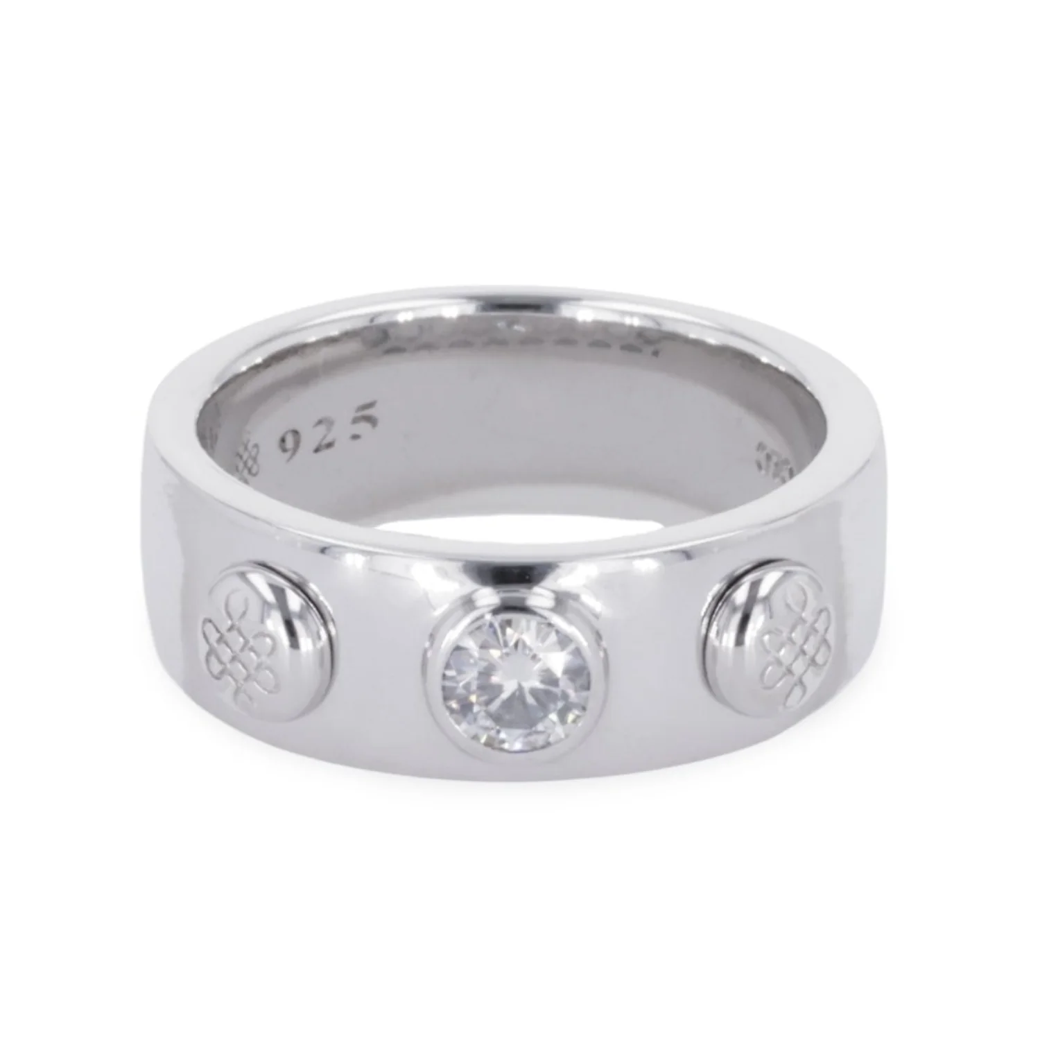 0.23 CTW DEW Round Moissanite Band in Sterling Silver