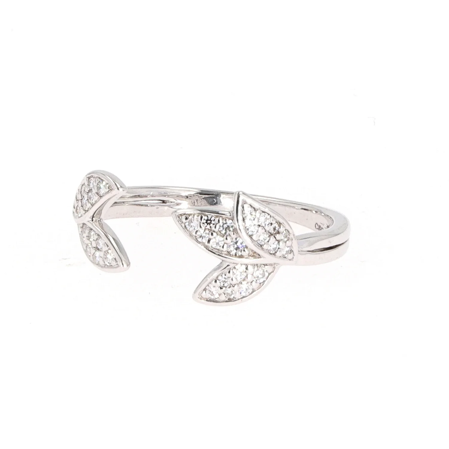 0.22 CTW DEW Round Moissanite Floral Band in Sterling Silver - Image 2