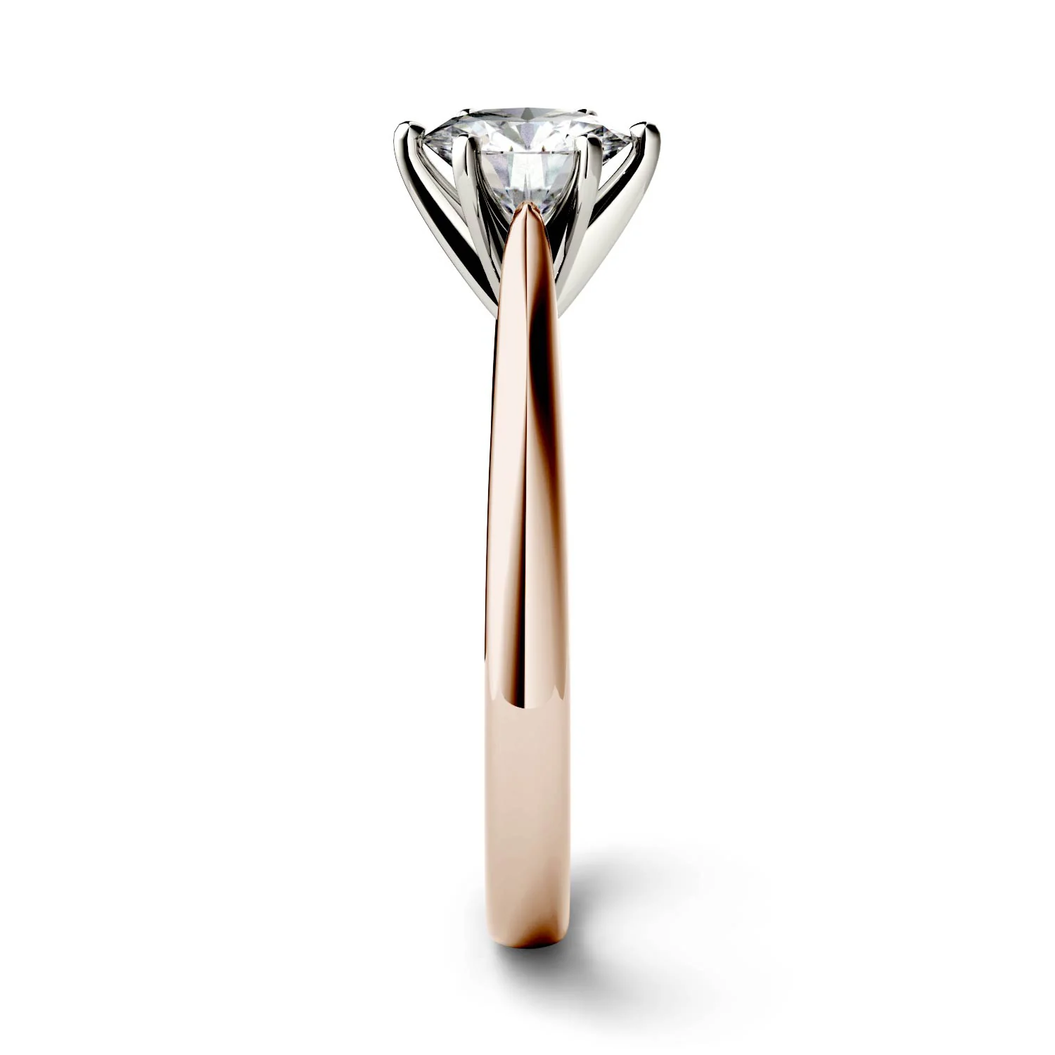 1.00 CTW DEW Round Moissanite Engagement Ring in 14K Two-Toned Gold - Image 5