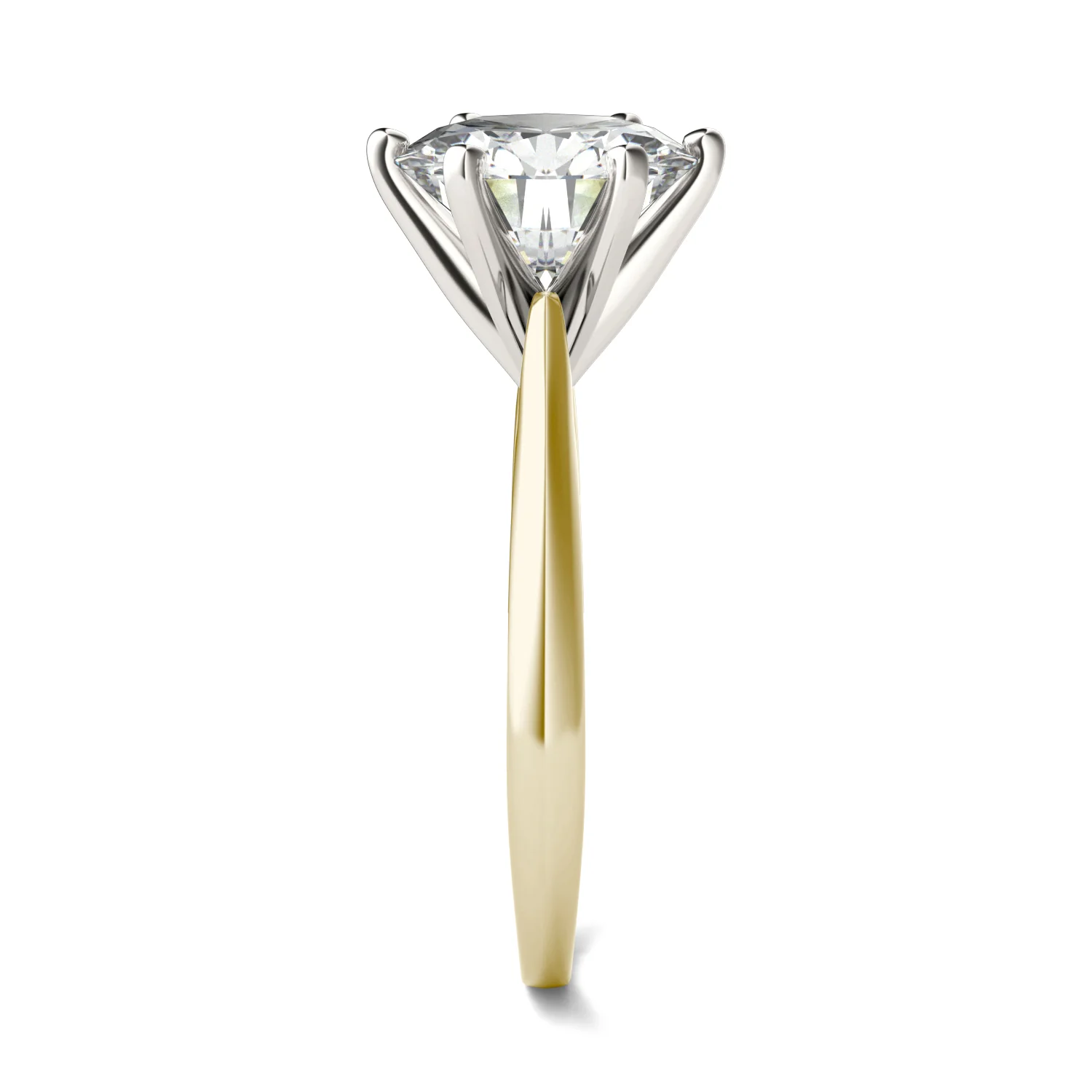 3.10 CTW DEW Round Moissanite Solitaire Ring in 14K Two-Tone Gold - Image 5