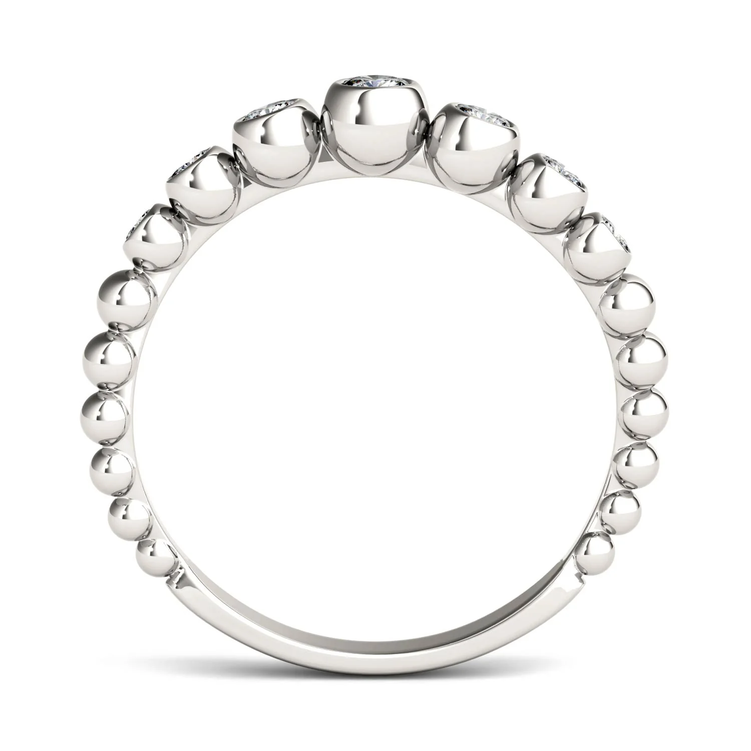 0.18 CTW DEW Moissanite Asymmetrical Fashion Band in 14K White Gold - Image 5