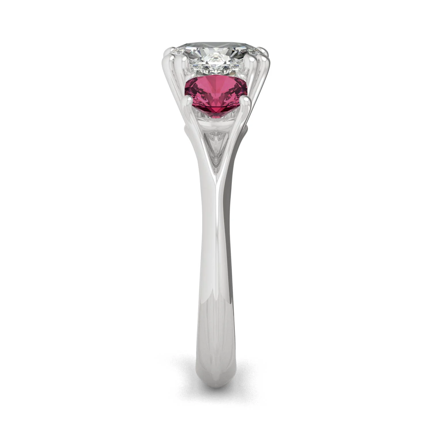 3.40 CTW DEW Cushion Moissanite Engagement Ring in 14K White Gold - Image 5