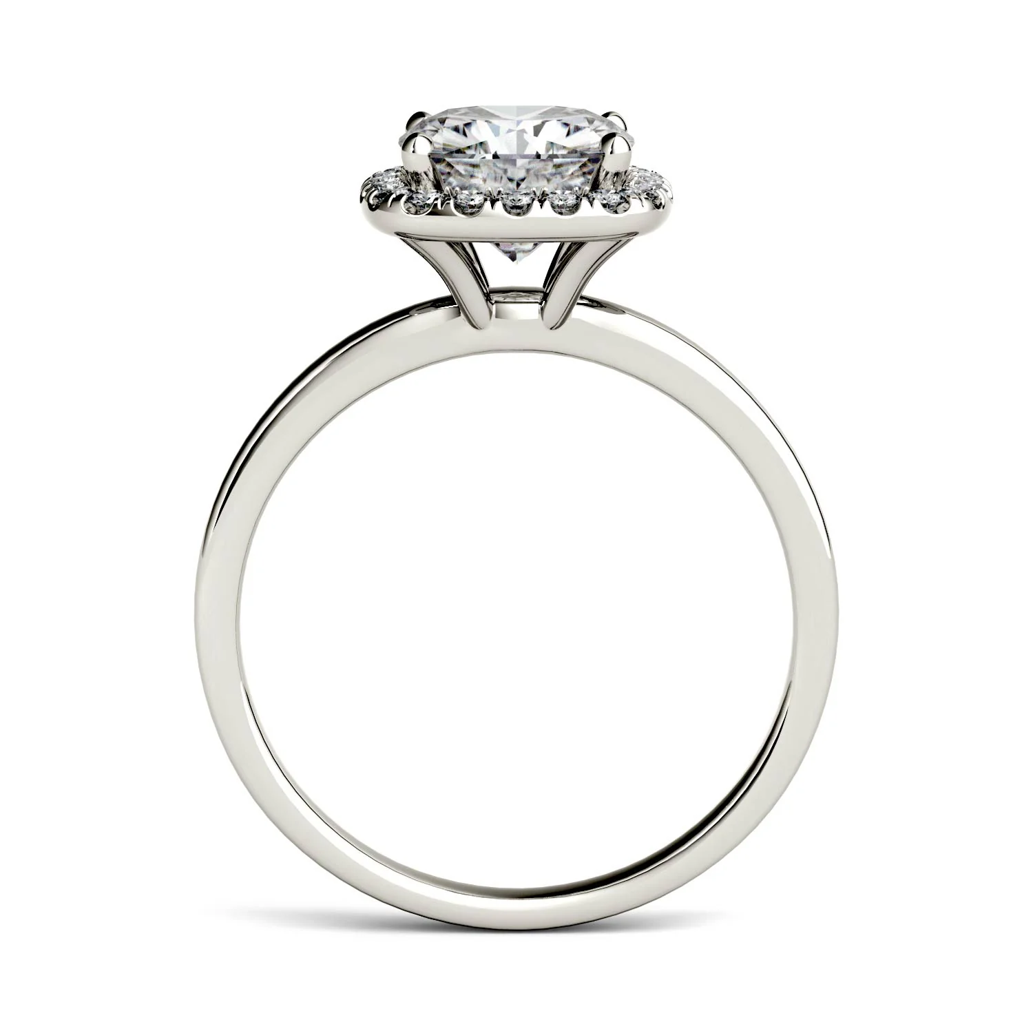1.43 CTW DEW Cushion Moissanite Engagement Ring in 14K White Gold - Image 3