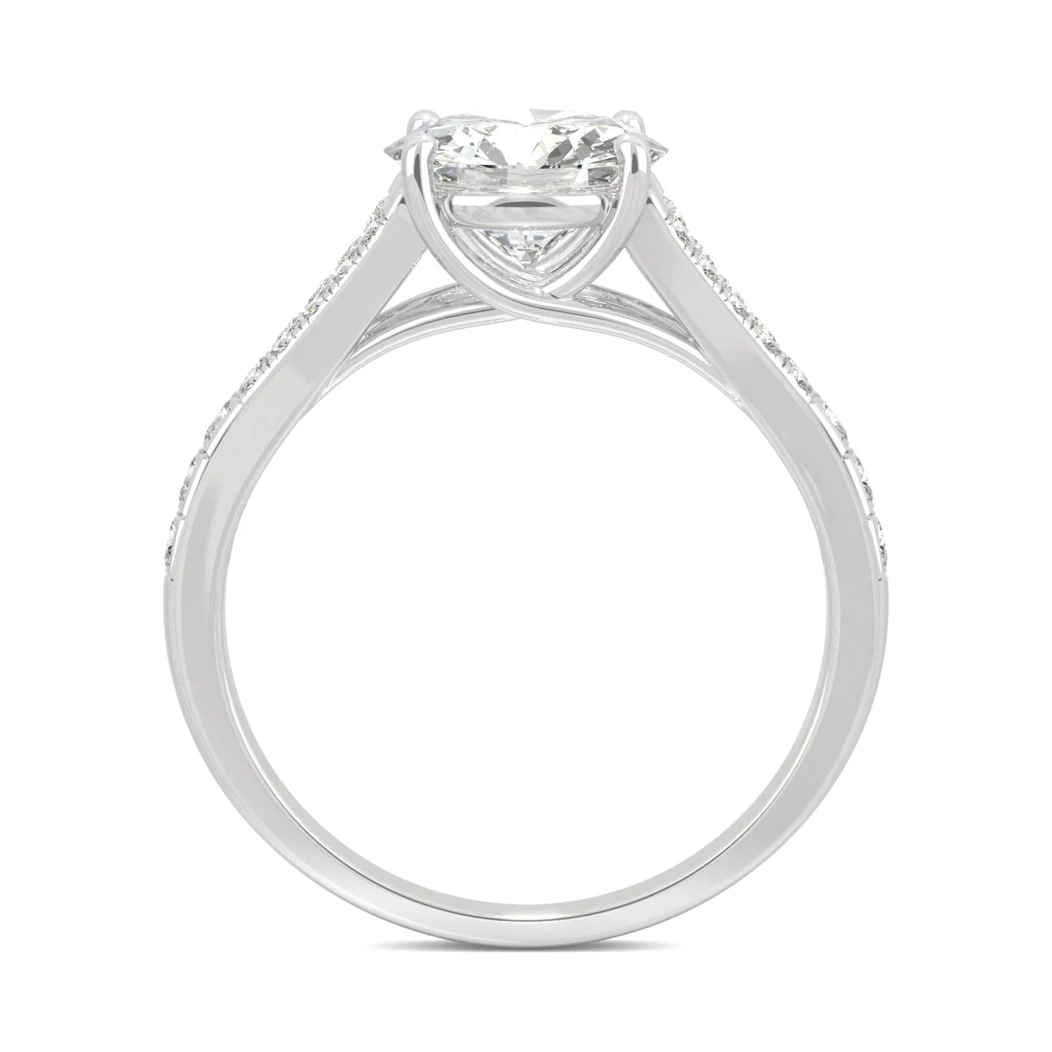 2.24 CTW DEW Round Moissanite Engagement Ring in 14K White Gold - Image 3