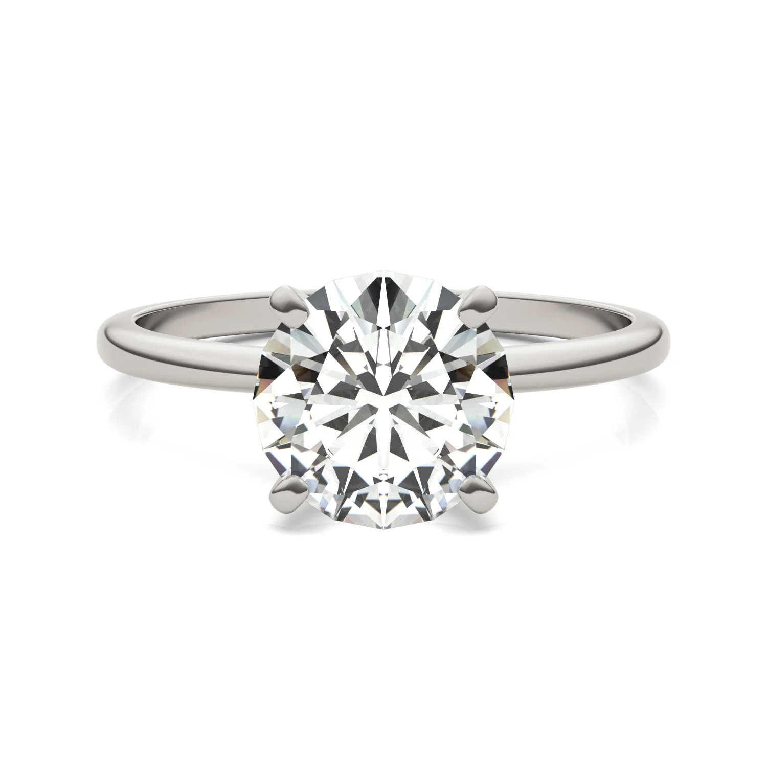 1.90 CTW DEW Round Moissanite Solitaire Engagement Ring in 14K White Gold - Image 4