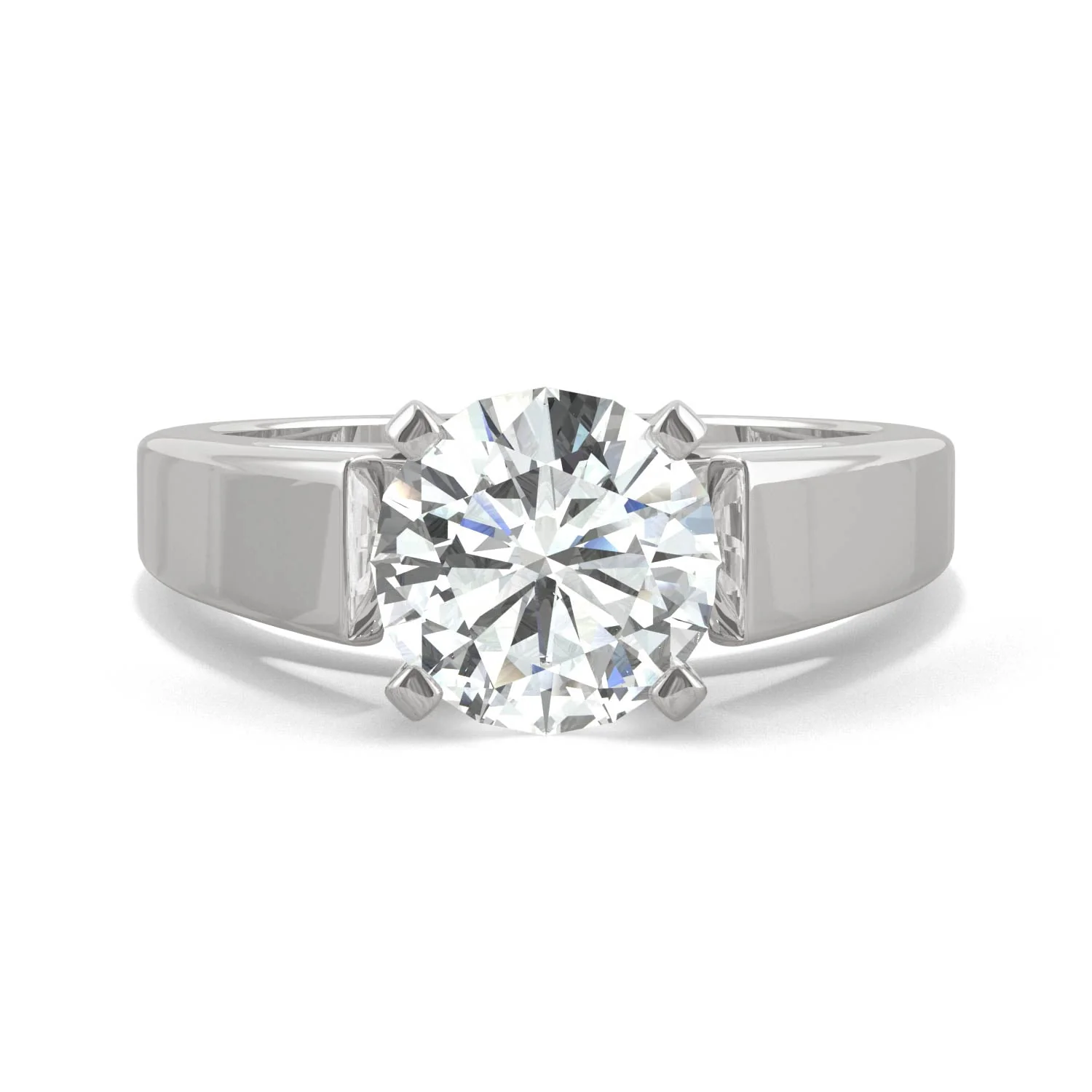 1.90 CTW DEW Round Moissanite Solitaire Engagement Ring in 14K White Gold - Image 4