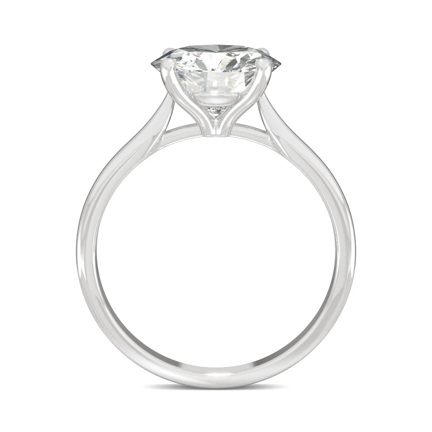 2.70 CTW DEW Round Moissanite Solitaire Ring in 14K White Gold - Image 3