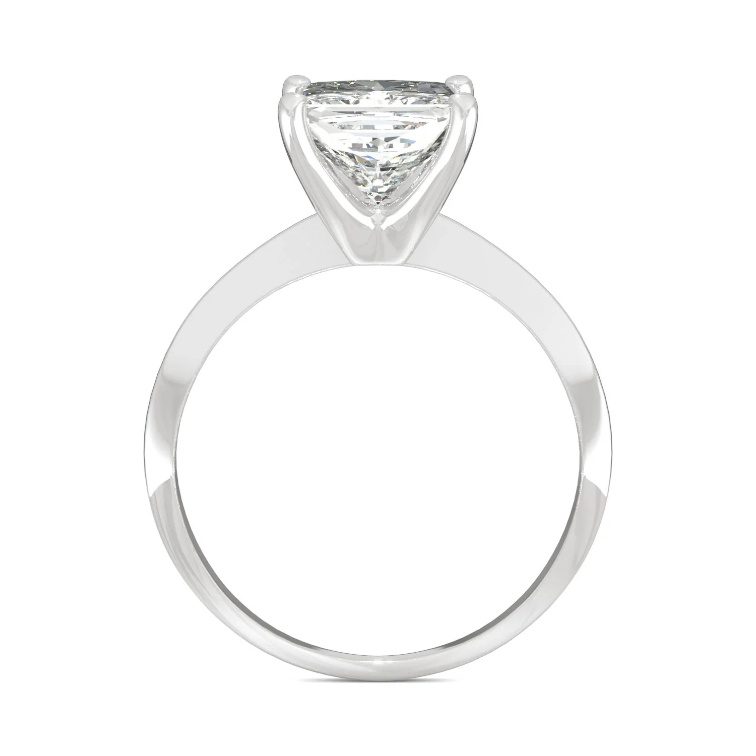 1.92 CTW DEW Princess Moissanite Solitaire Engagement Ring in 14K White Gold - Image 3