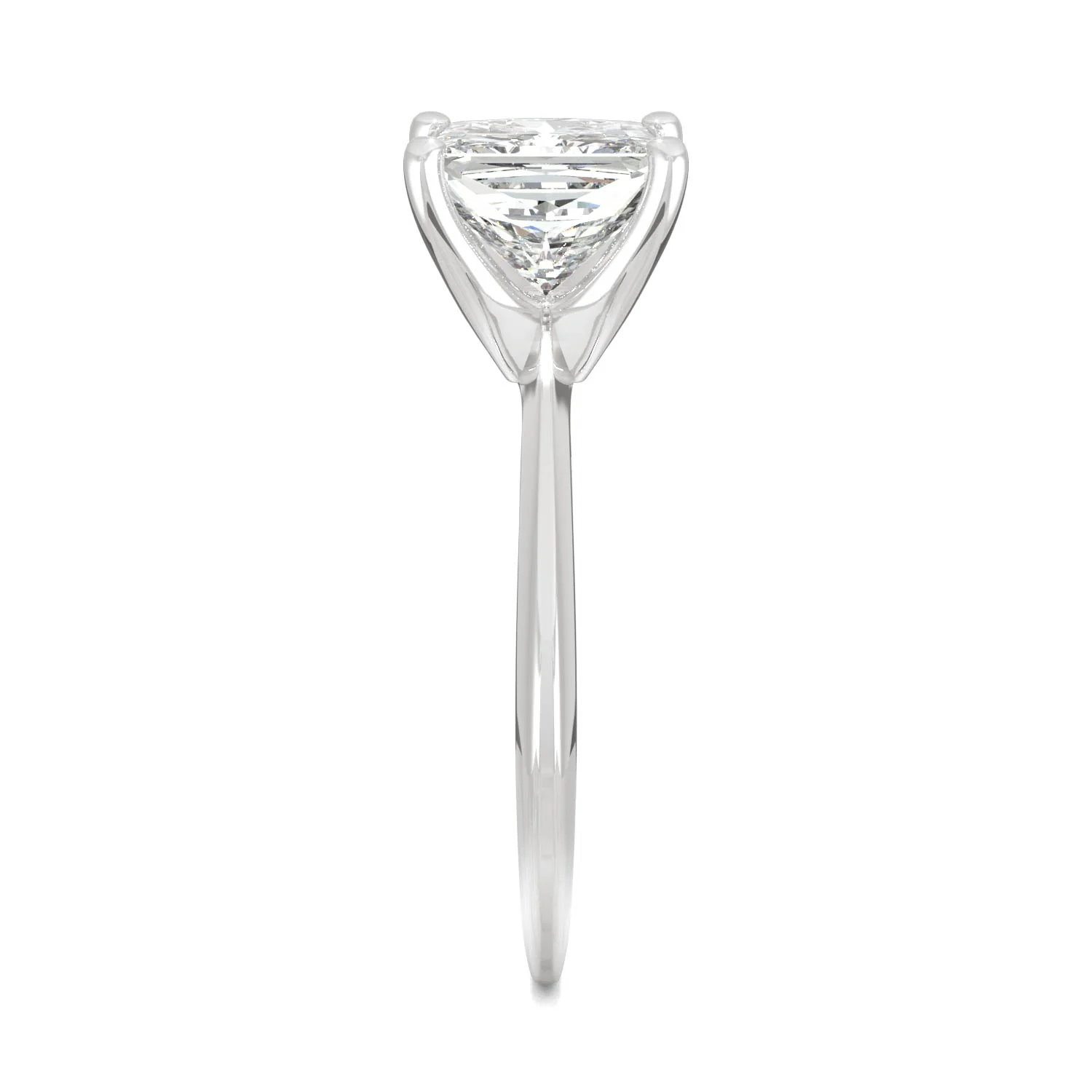 1.92 CTW DEW Princess Moissanite Solitaire Engagement Ring in 14K White Gold - Image 5
