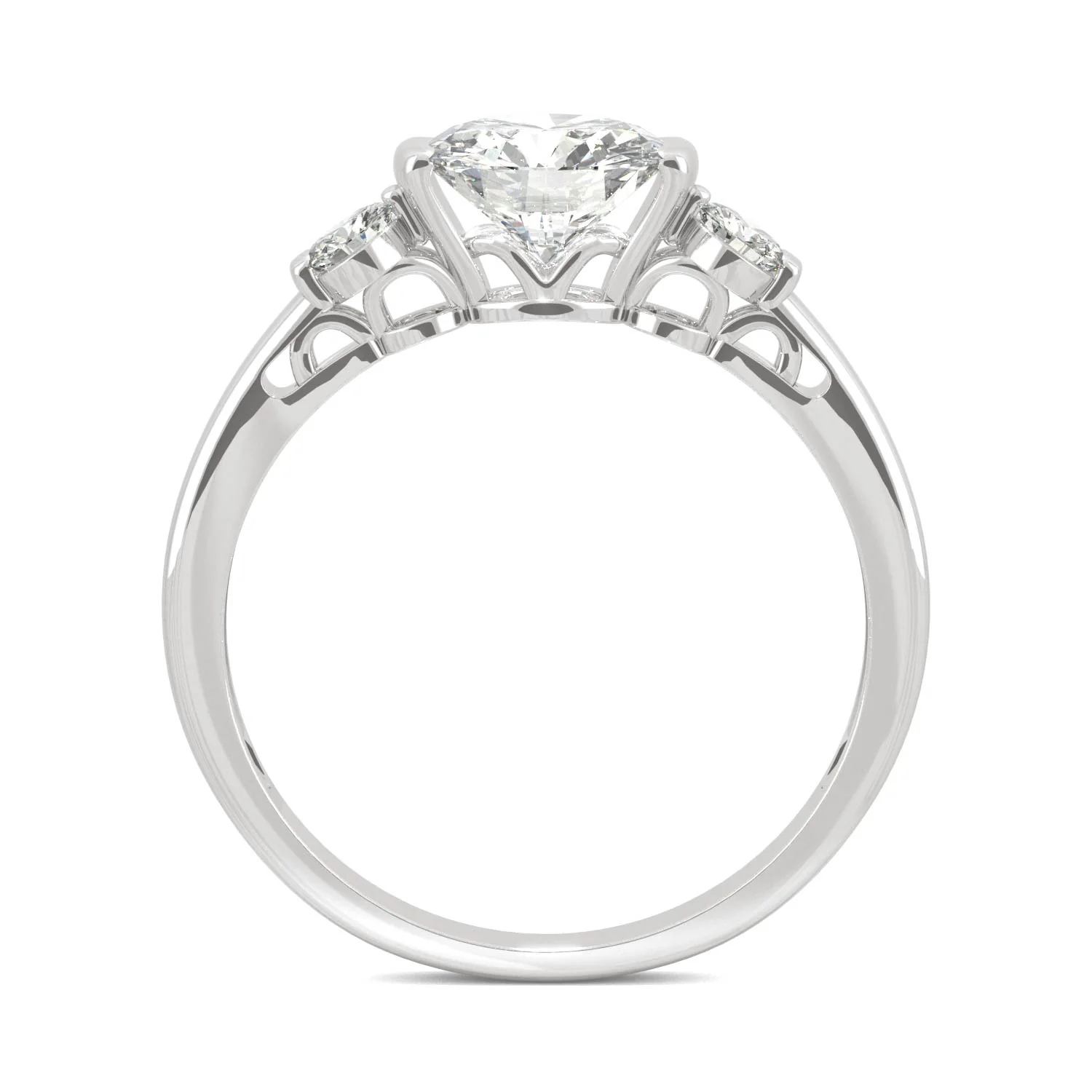 1.40 CTW DEW Round Moissanite Engagement Ring in 14K White Gold - Image 3