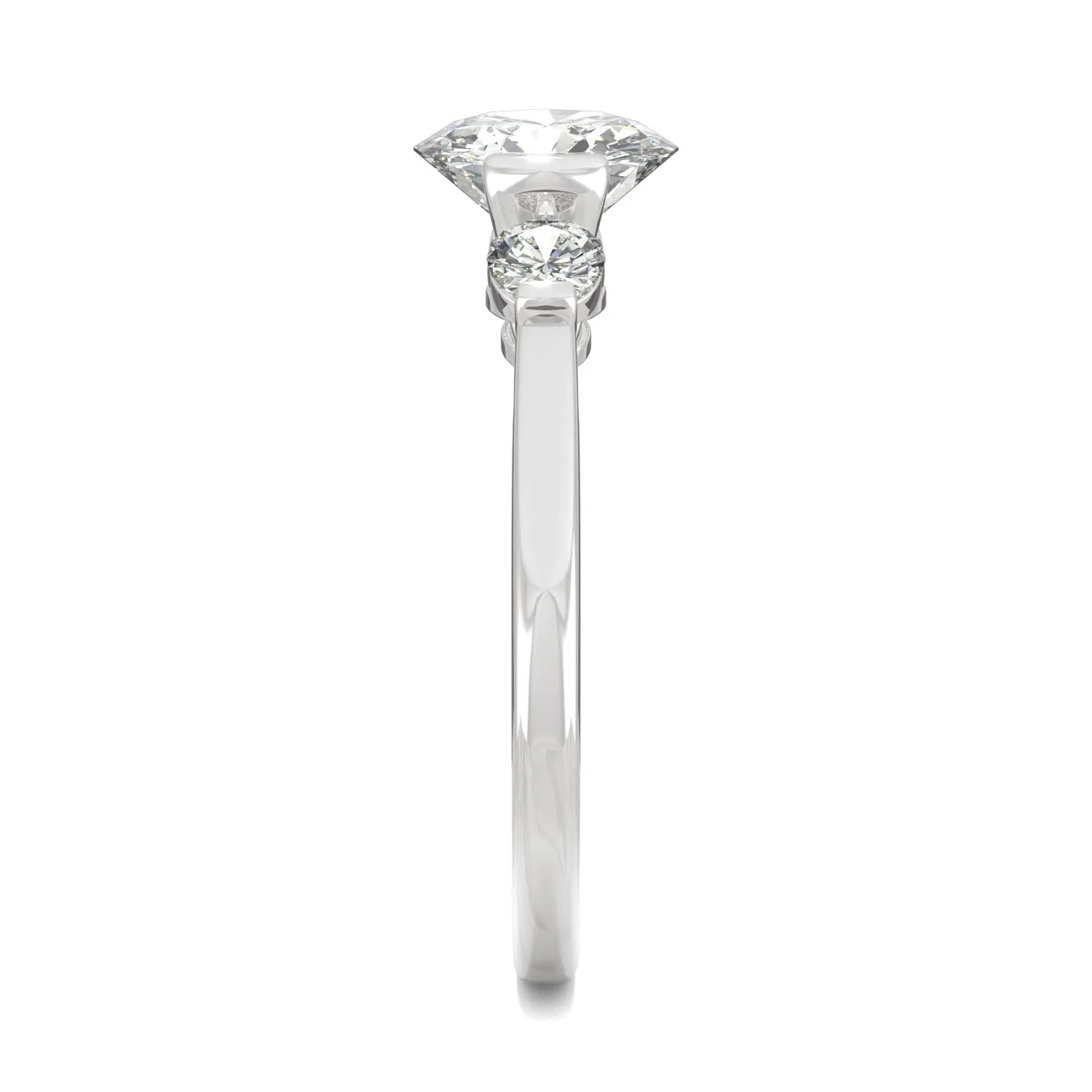1.40 CTW DEW Round Moissanite Engagement Ring in 14K White Gold - Image 5