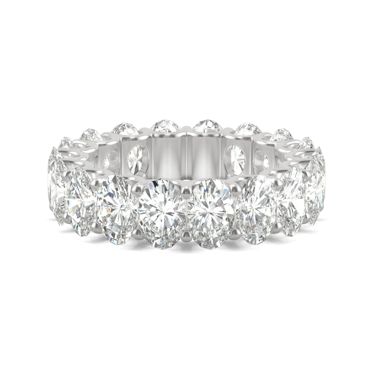 9.00 CTW DEW Oval Moissanite Eternity Band in 14K White Gold - Image 4