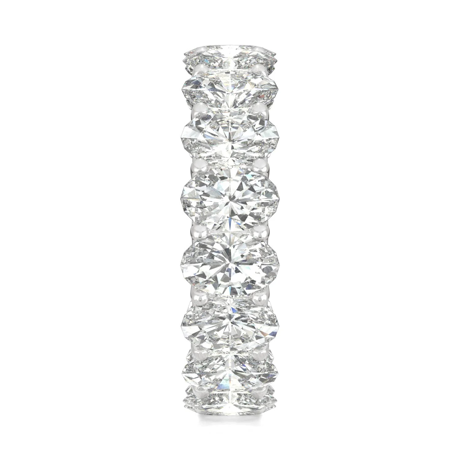9.00 CTW DEW Oval Moissanite Eternity Band in 14K White Gold - Image 5