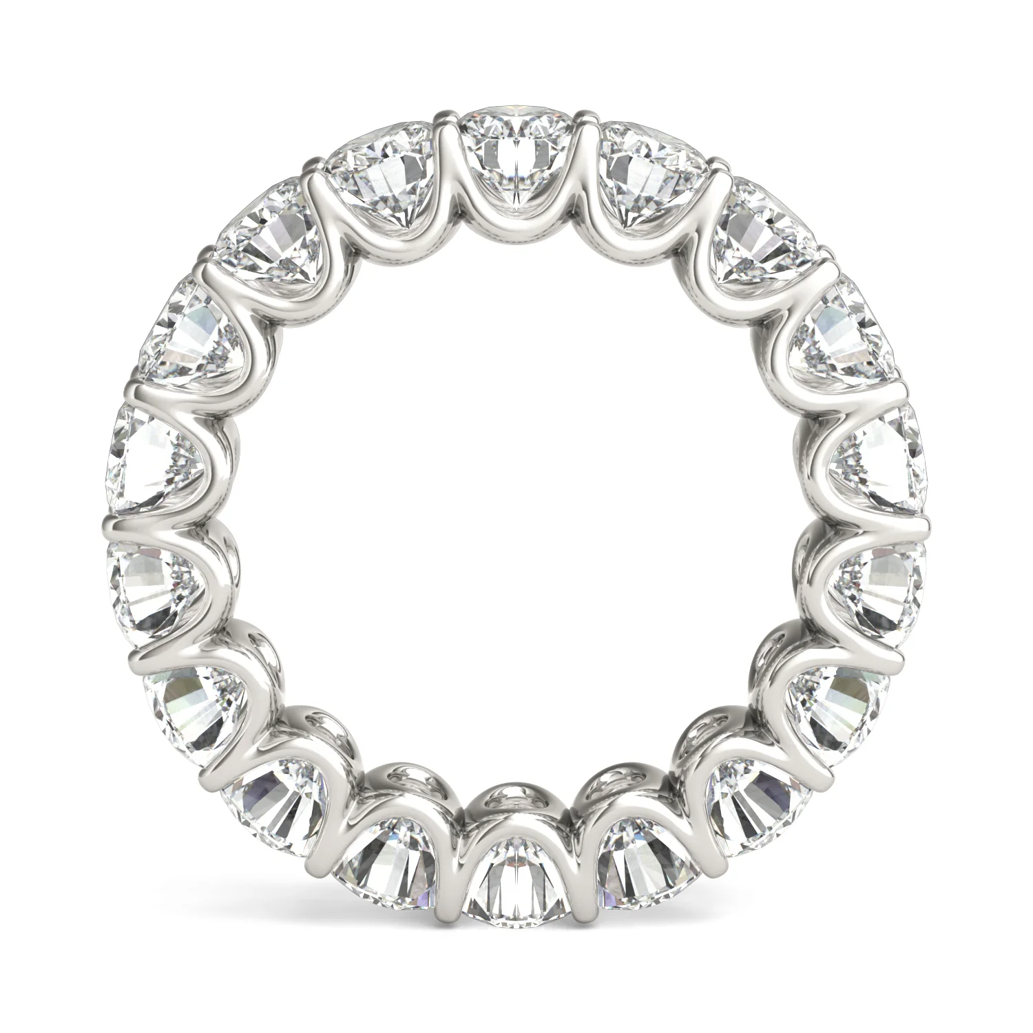 8.50 CTW DEW Oval Moissanite Eternity Band in 14K White Gold - Image 3