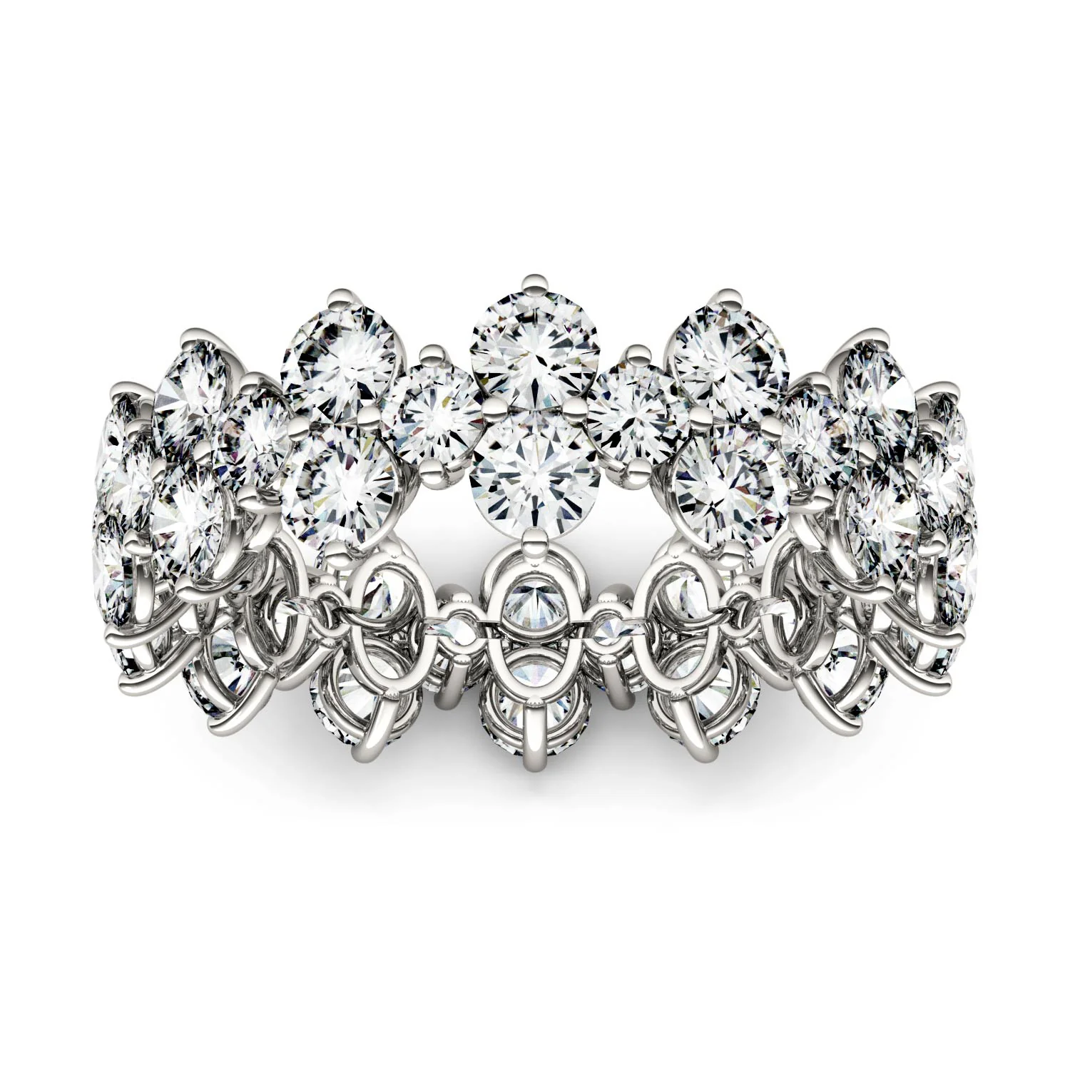 3.64 CTW DEW Round Moissanite Fashion Ring in 14K White Gold
