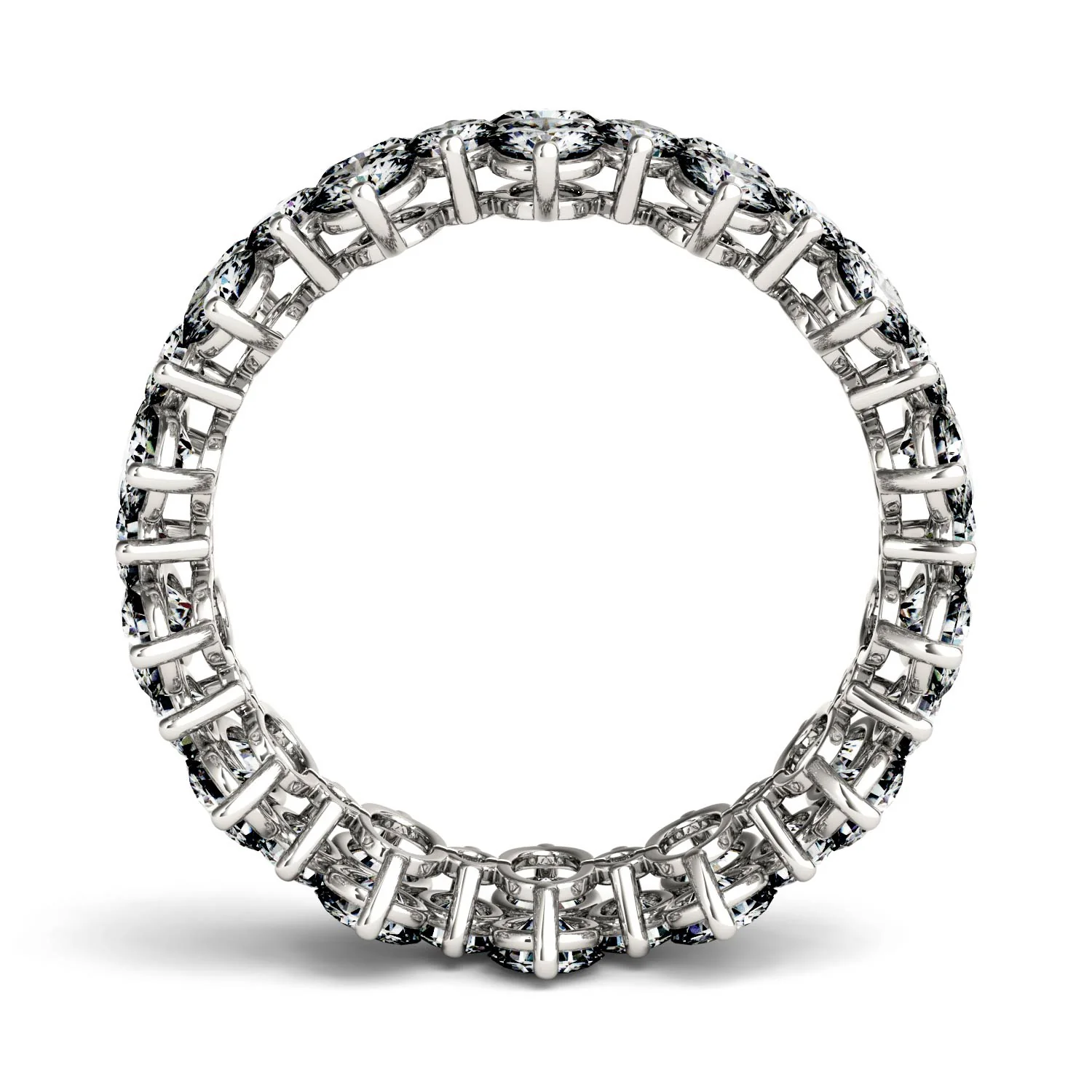 3.64 CTW DEW Round Moissanite Fashion Ring in 14K White Gold - Image 3
