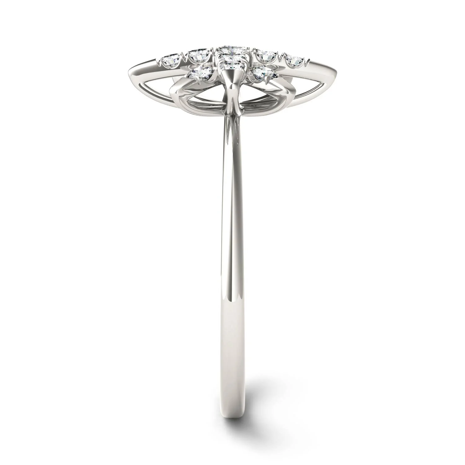 0.22 CTW DEW Moissanite Starburst Ring in 14K White Gold - Image 5