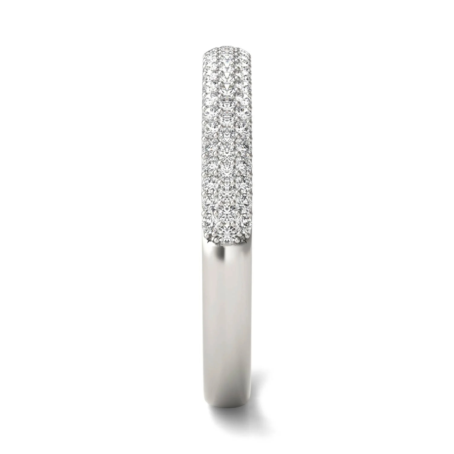 0.17 CTW DEW Round Moissanite Pave Band in 14K White Gold - Image 5
