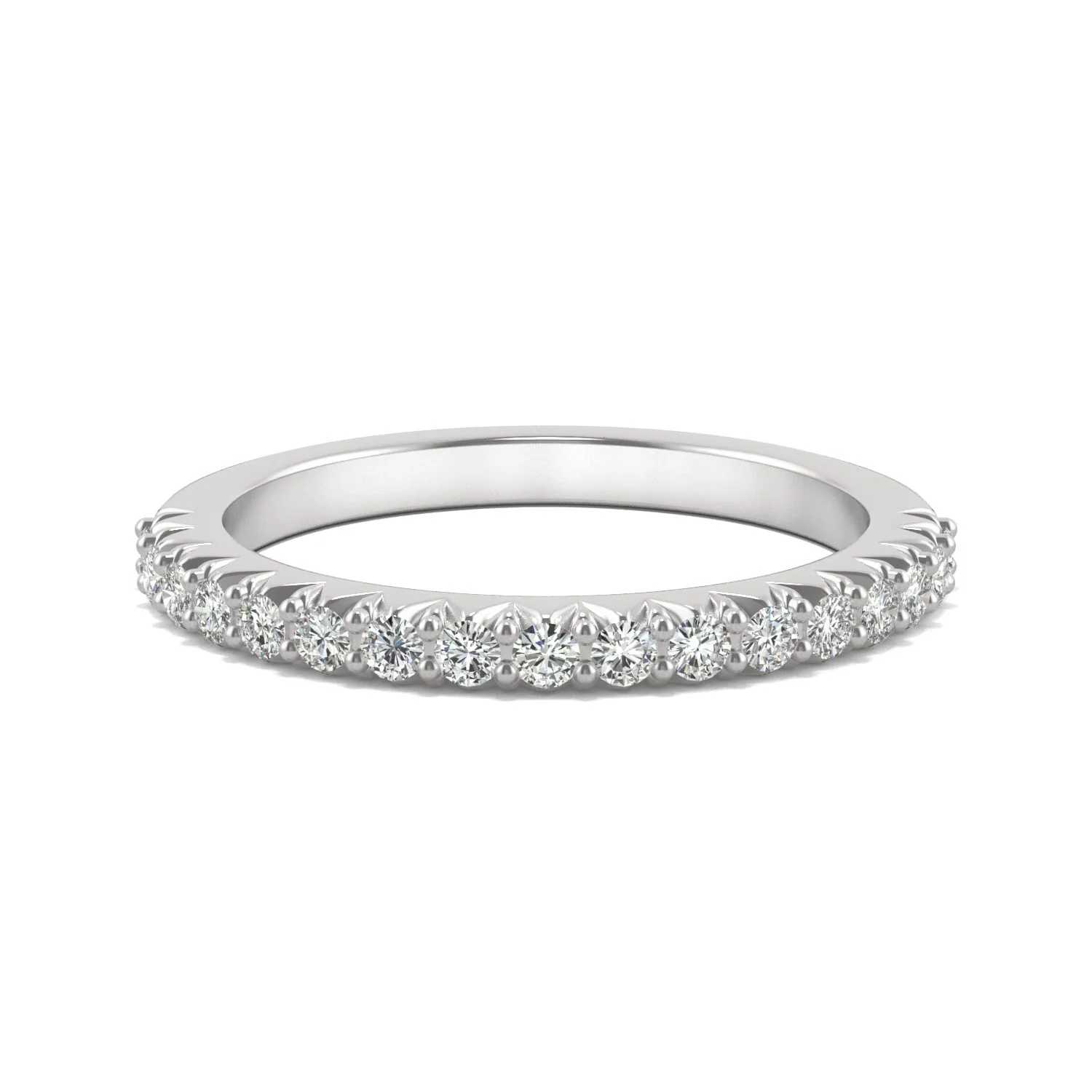 0.34 CTW DEW Round Moissanite Band in 14K White Gold - Image 4