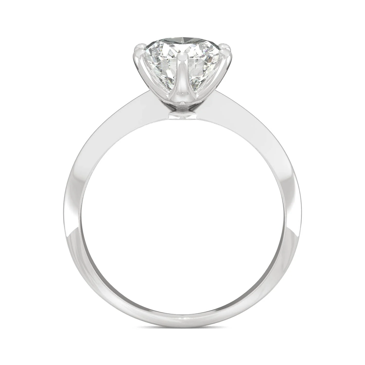 2.10 CTW DEW Oval Moissanite Six-Prong Solitaire Engagement Ring in 14K White Gold - Image 4