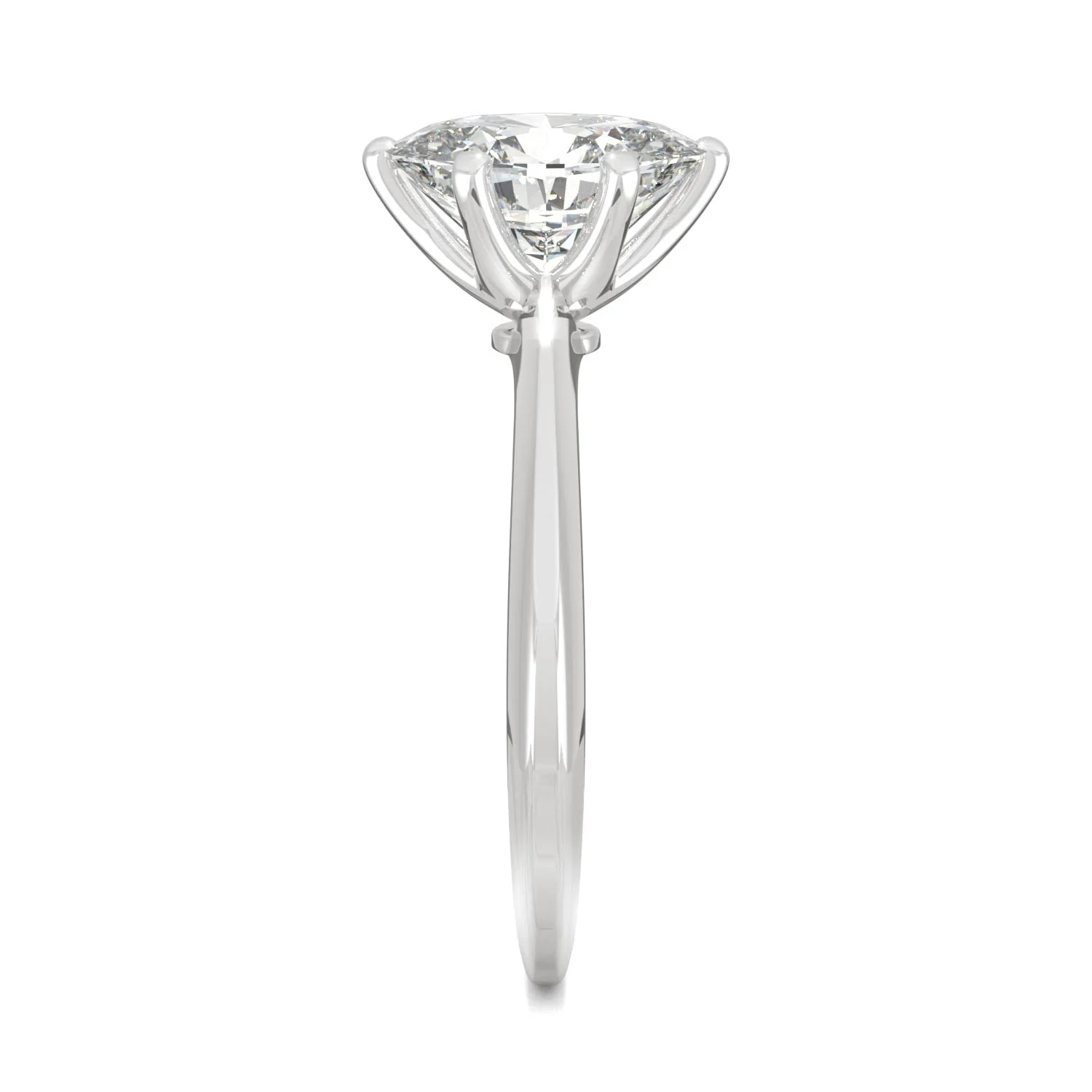 2.10 CTW DEW Oval Moissanite Six-Prong Solitaire Engagement Ring in 14K White Gold - Image 5