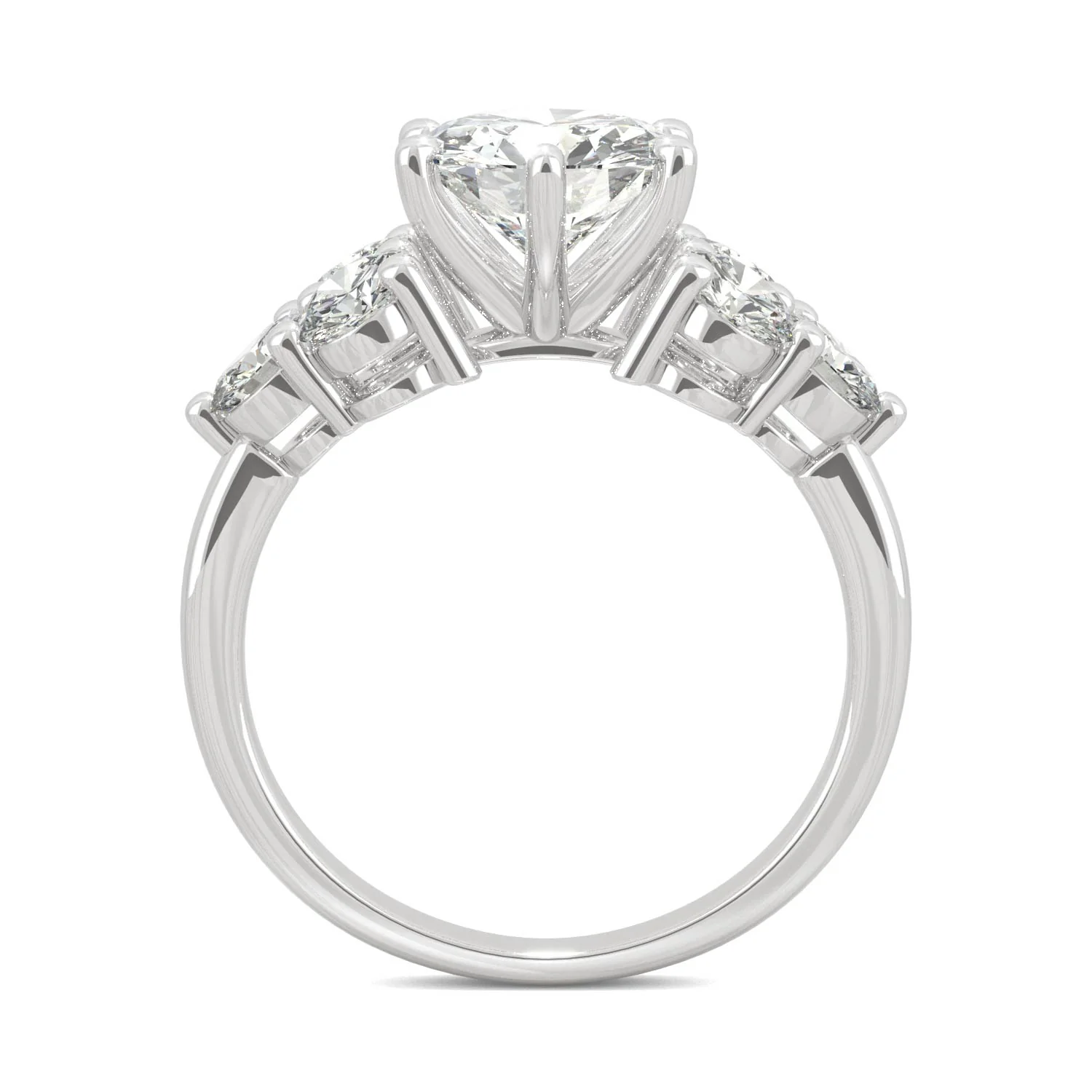 3.28 CTW DEW Round Moissanite Engagement Ring in 14K White Gold - Image 3