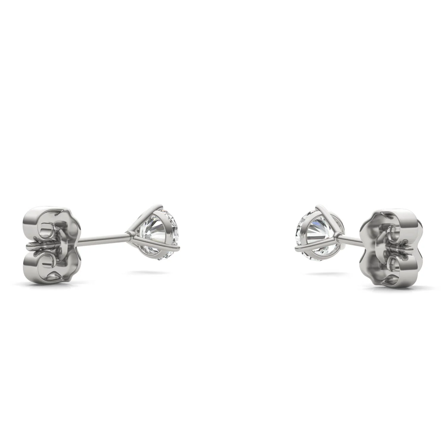 0.20 CTW DEW Round Moissanite Stud Earrings in 14K White Gold - Image 5