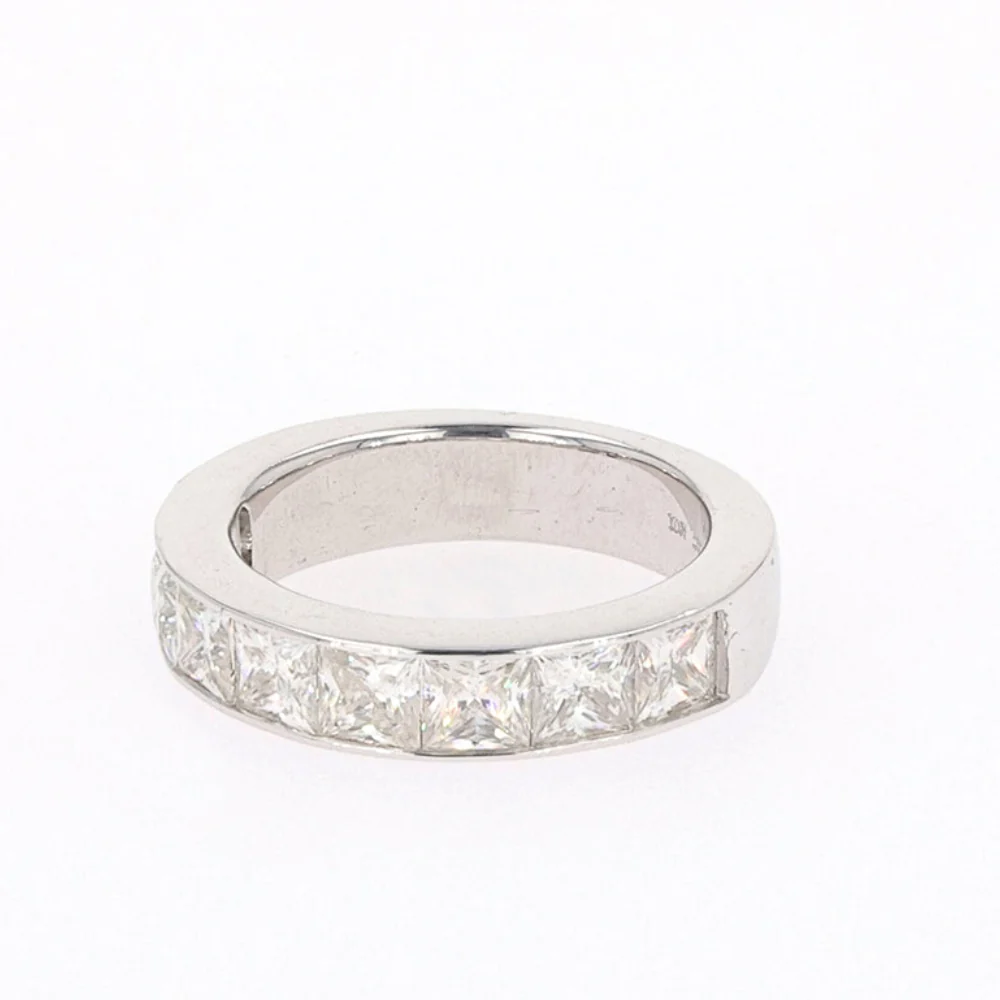 2.96 CTW DEW Square Moissanite Channel-Set Band in Sterling Silver - Image 2