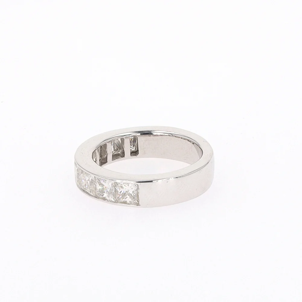 2.96 CTW DEW Square Moissanite Channel-Set Band in Sterling Silver - Image 5