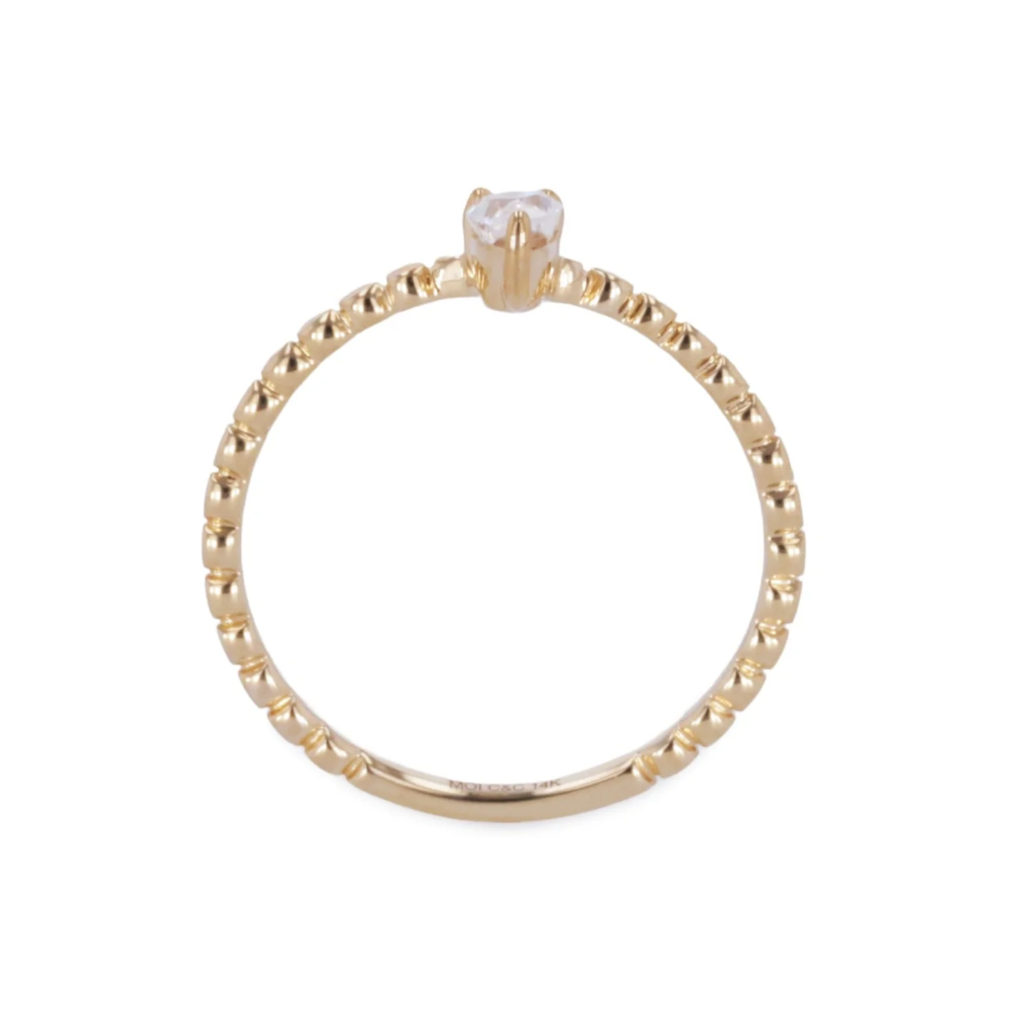 0.24 CTW DEW Pear Moissanite Stackable Band in 14K Yellow Gold - Image 3