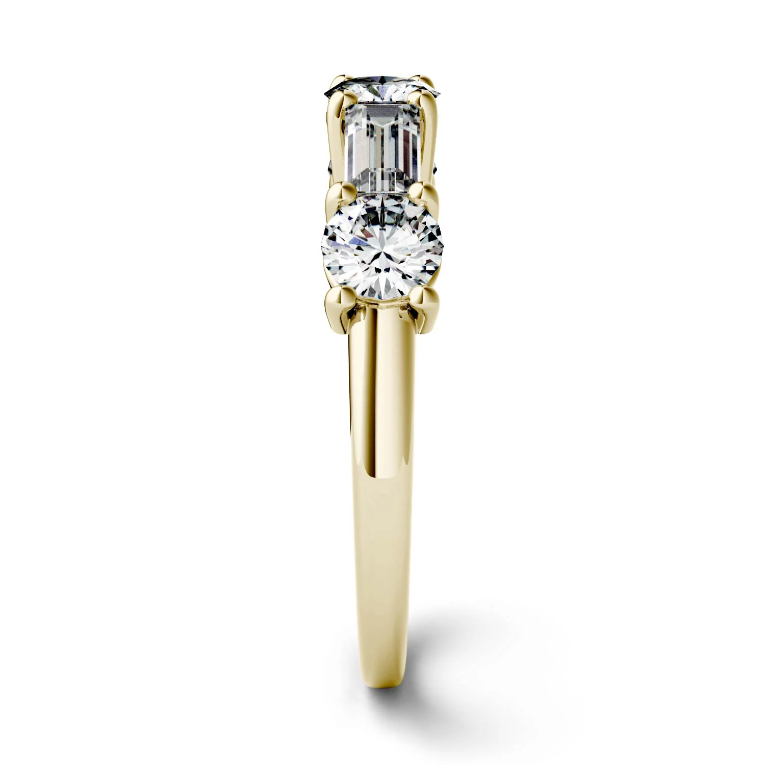 1.15 CTW DEW Straight Baguette Moissanite Band in 14K Yellow Gold - Image 5