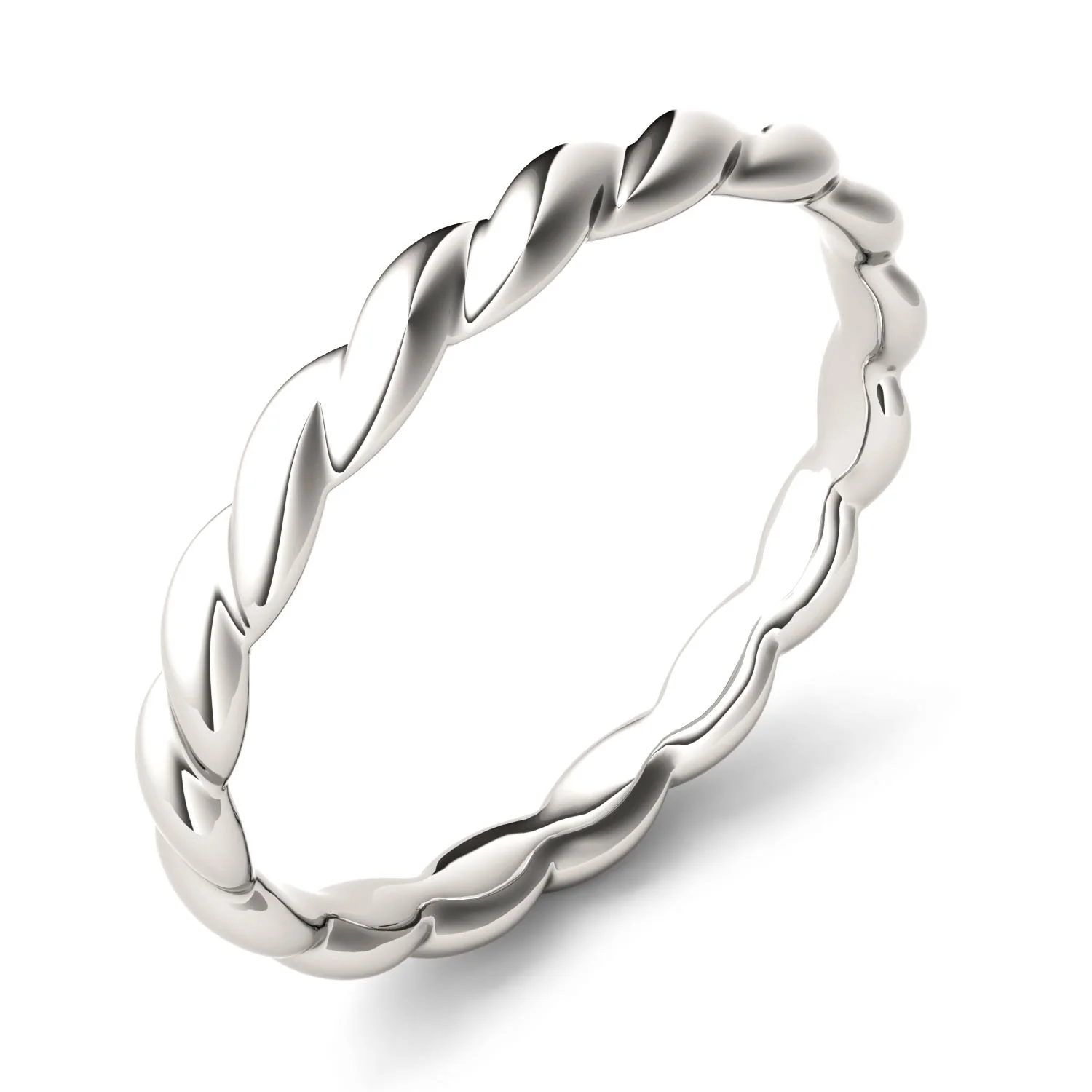 Sterling Silver Twist Stackable Ring - Image 2