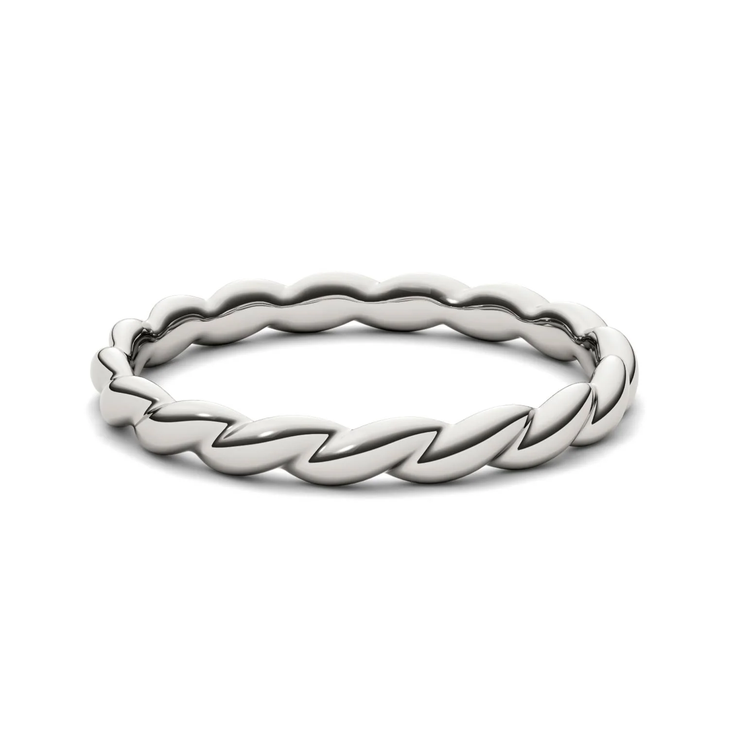 Sterling Silver Twist Stackable Ring - Image 4