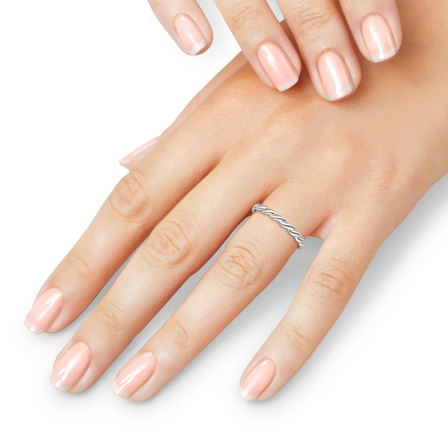 Sterling Silver Twist Stackable Ring - Image 6